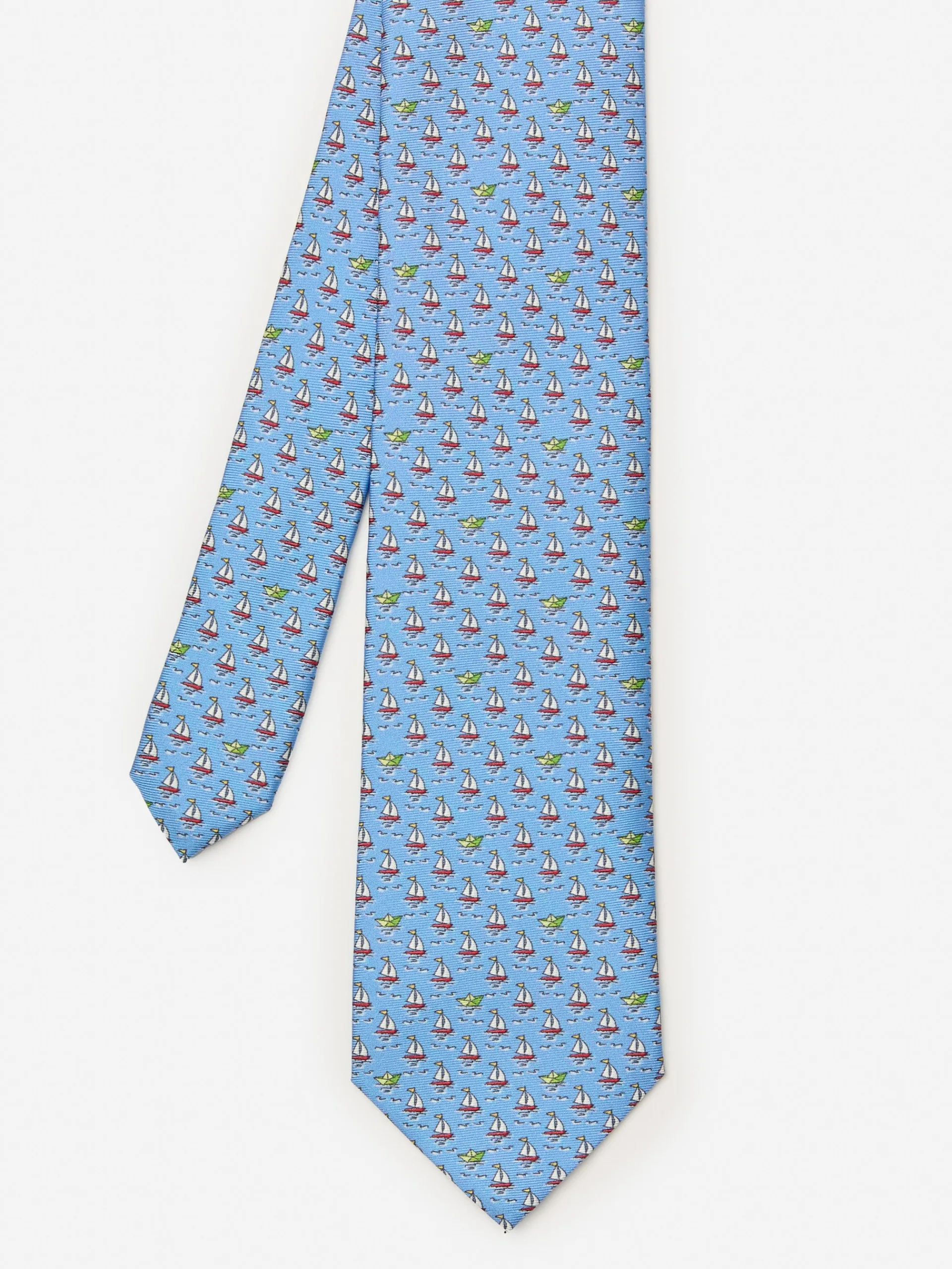J.McLaughlin Italian Silk Tie in Sailboat LightBlue Outlet
