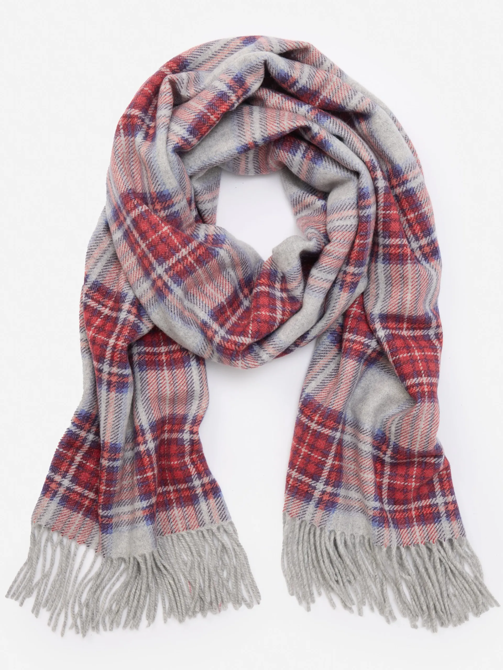 J.McLaughlin Jaipur Cashmere Scarf in St Augustine Plaid LightGrayMulti Fashion