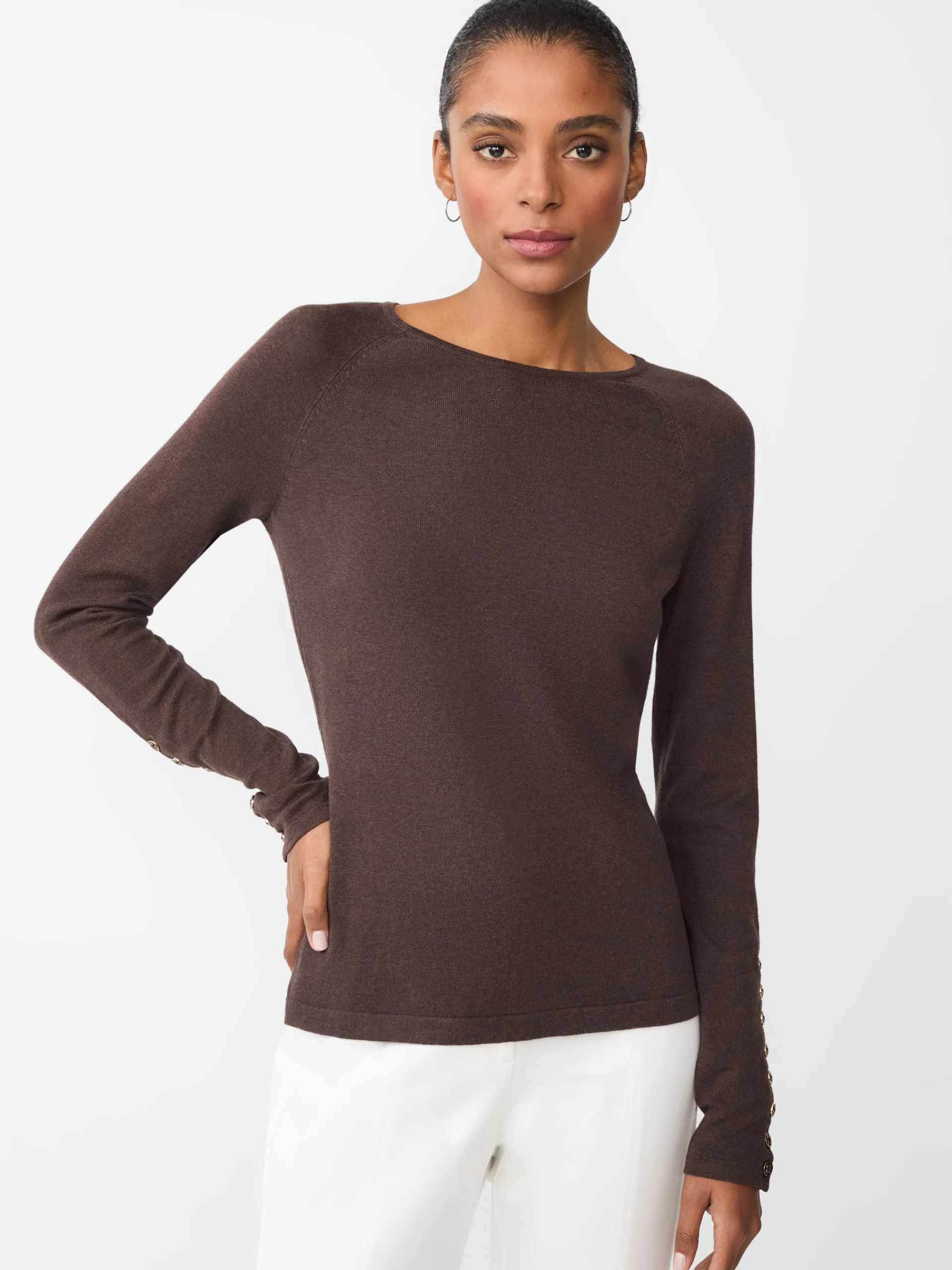 J.McLaughlin Jamey Sweater HeatherBrown Outlet