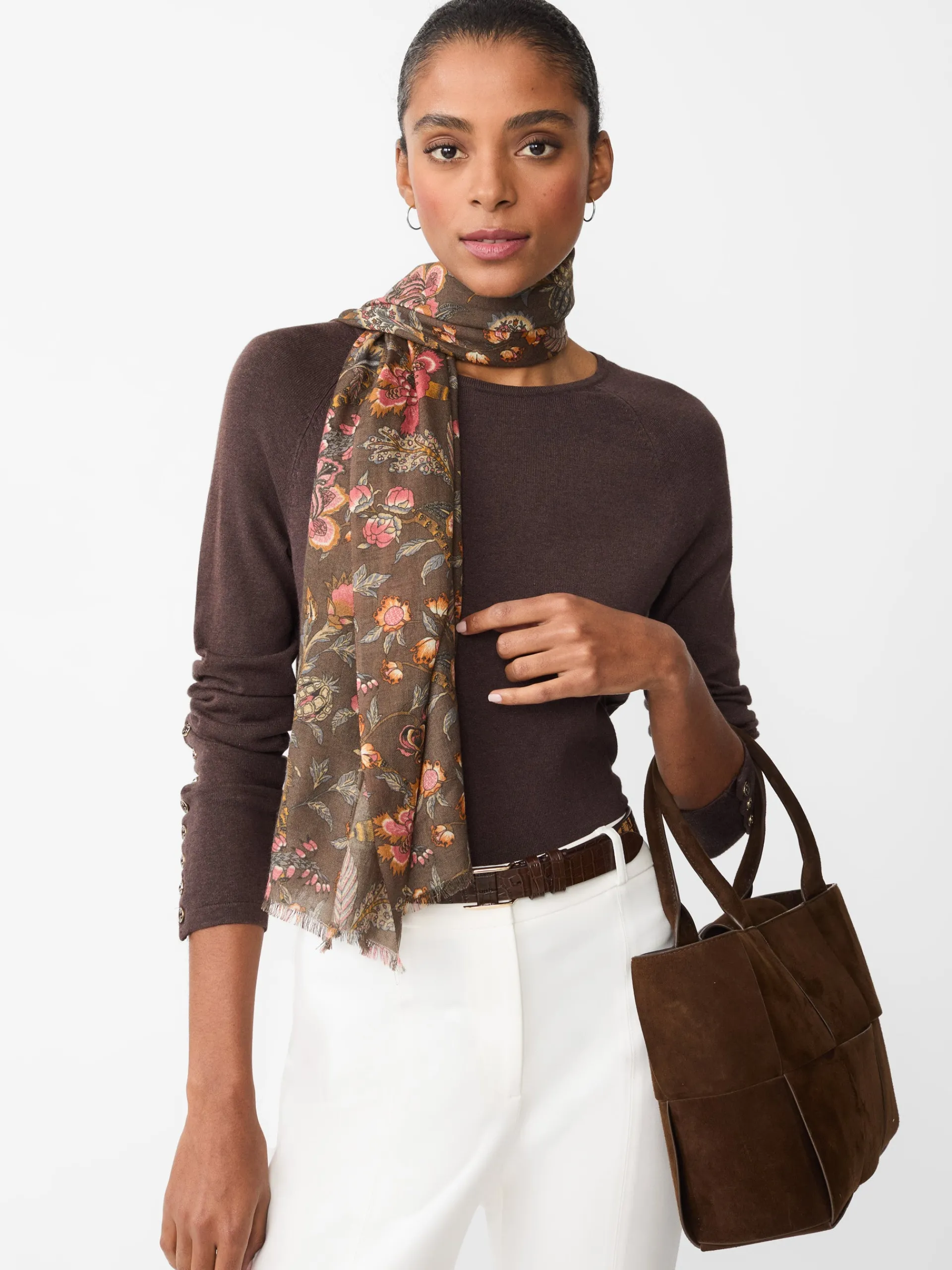 J.McLaughlin Jamey Sweater HeatherBrown Outlet