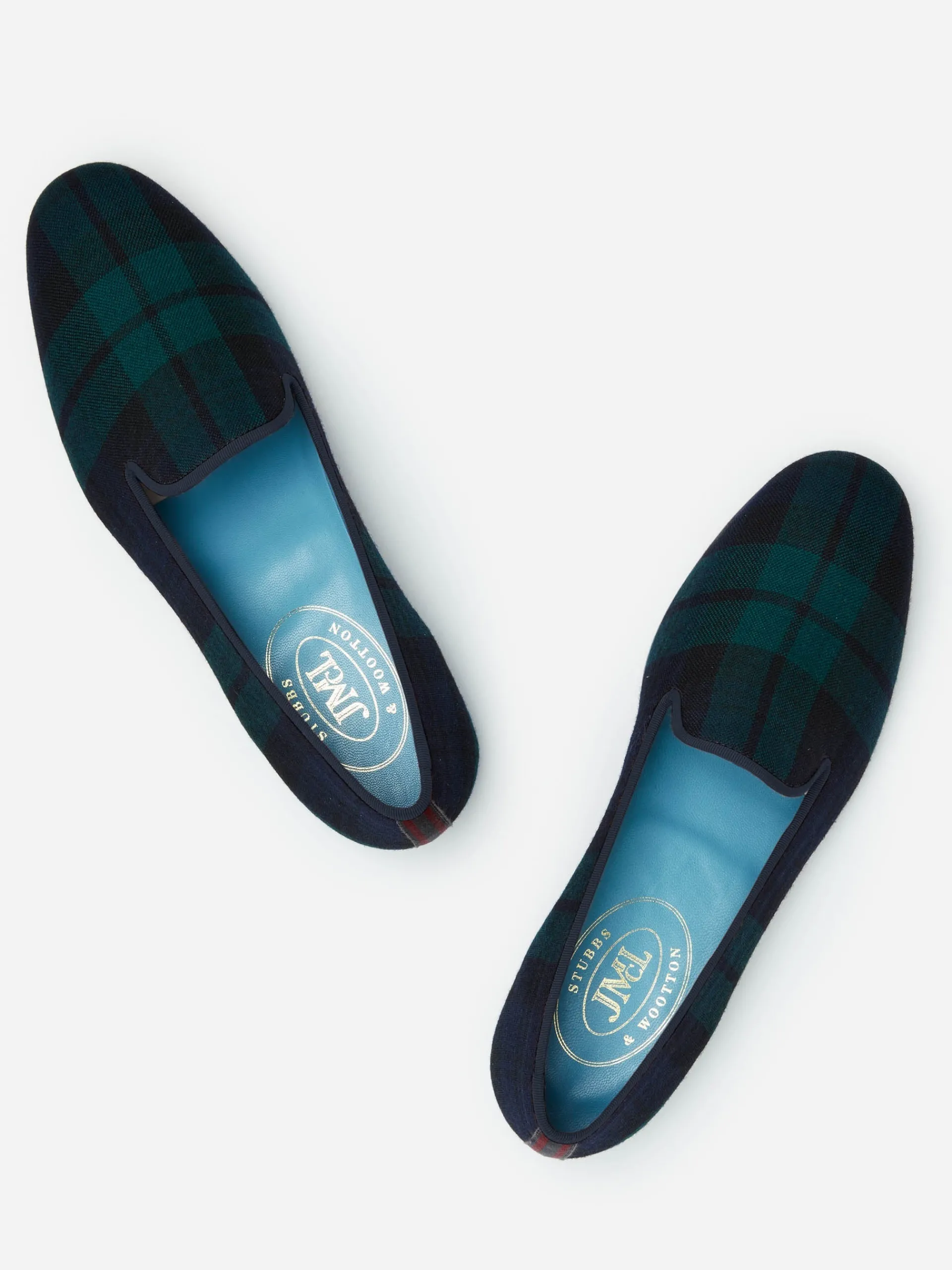 J.McLaughlin J.McL x Stubbs u0026 Wootton Slippers in Plaid BlackWatch Best Sale