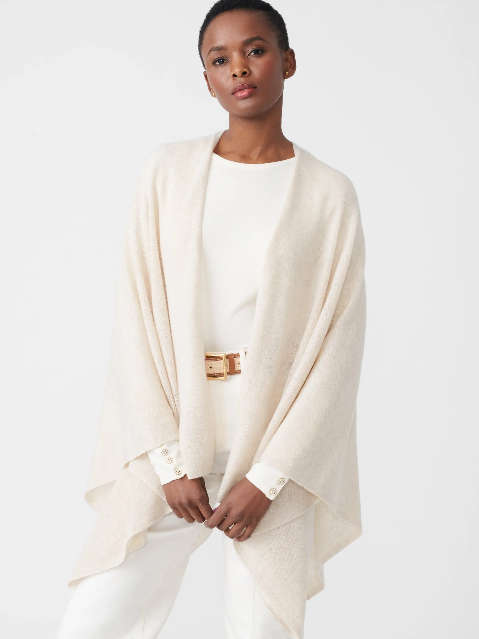 J.McLaughlin Julia Cashmere Wrap Oatmeal Flash Sale