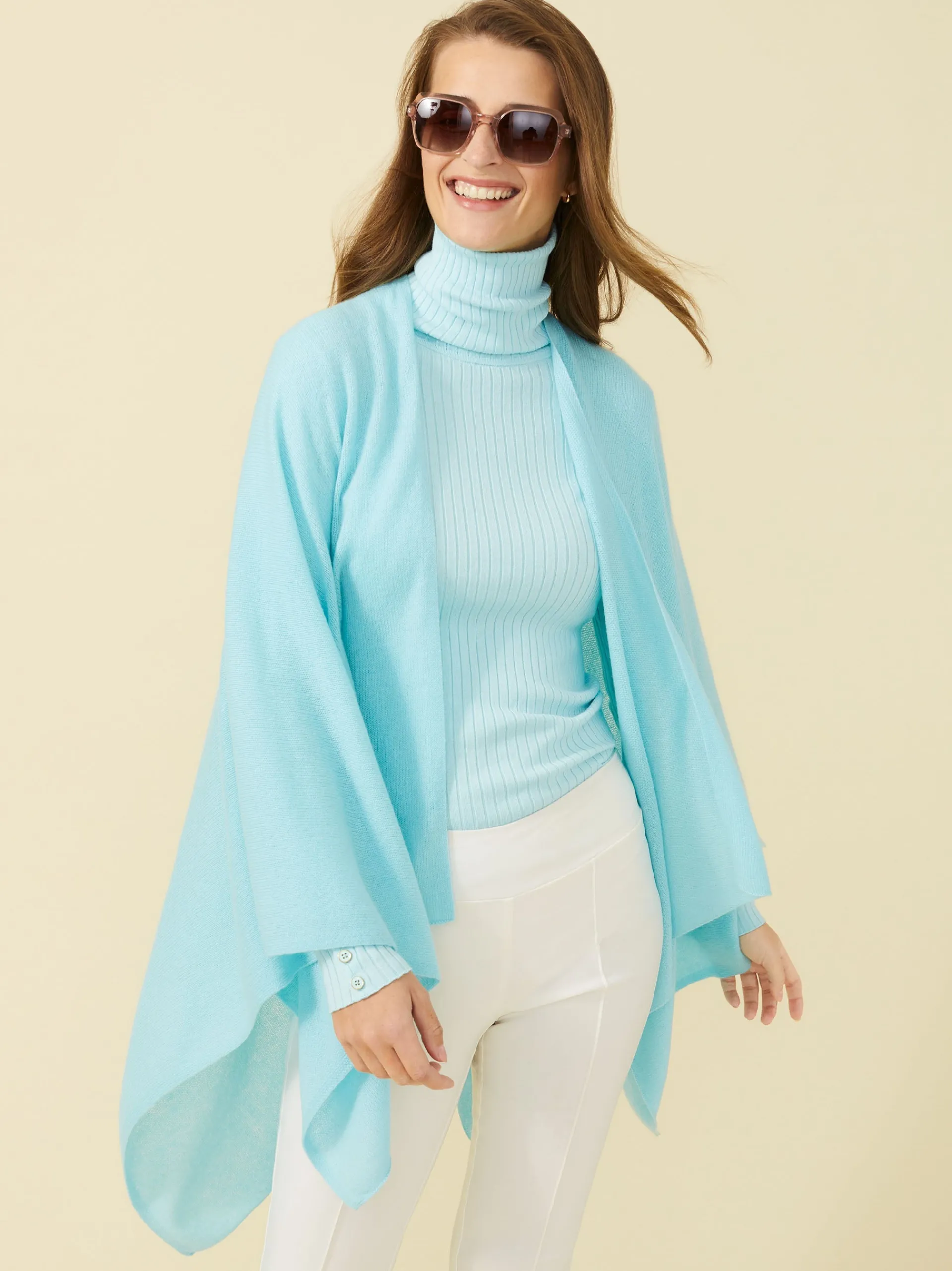 J.McLaughlin Julia Cashmere Wrap Aqua Online