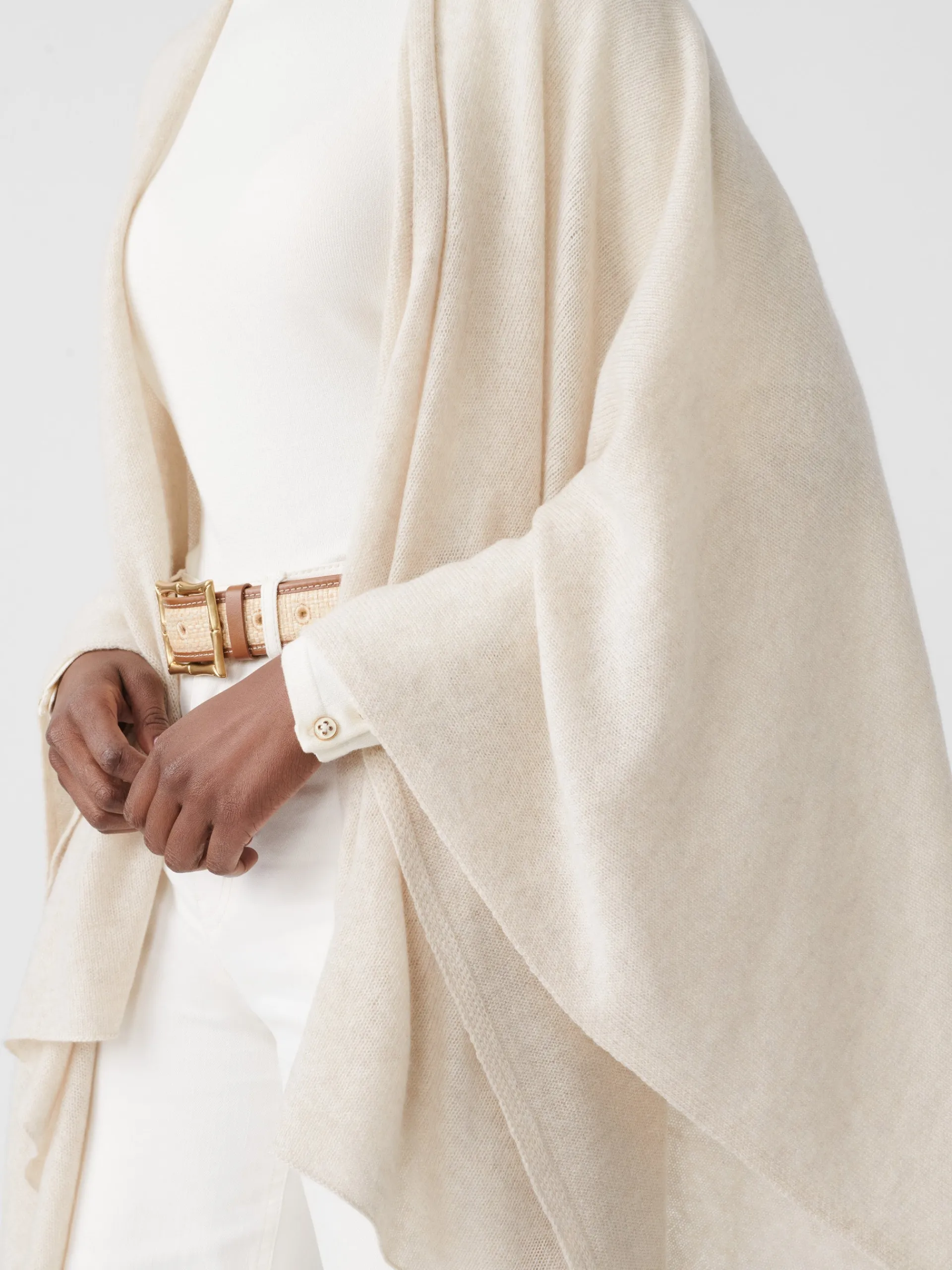 J.McLaughlin Julia Cashmere Wrap Oatmeal Flash Sale