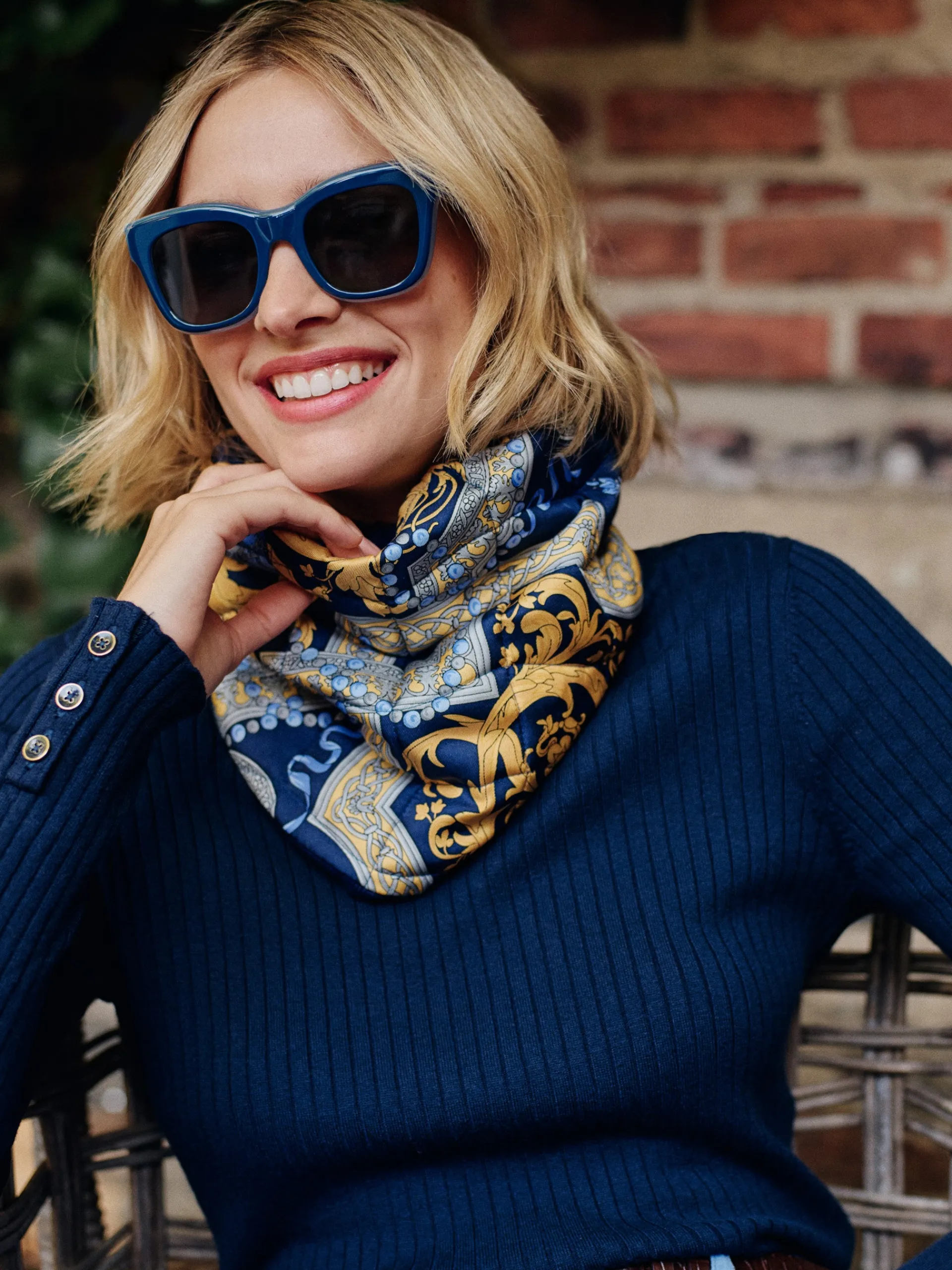J.McLaughlin Karlie Snood in Faberge Egg Navy/Gold/Gray Online