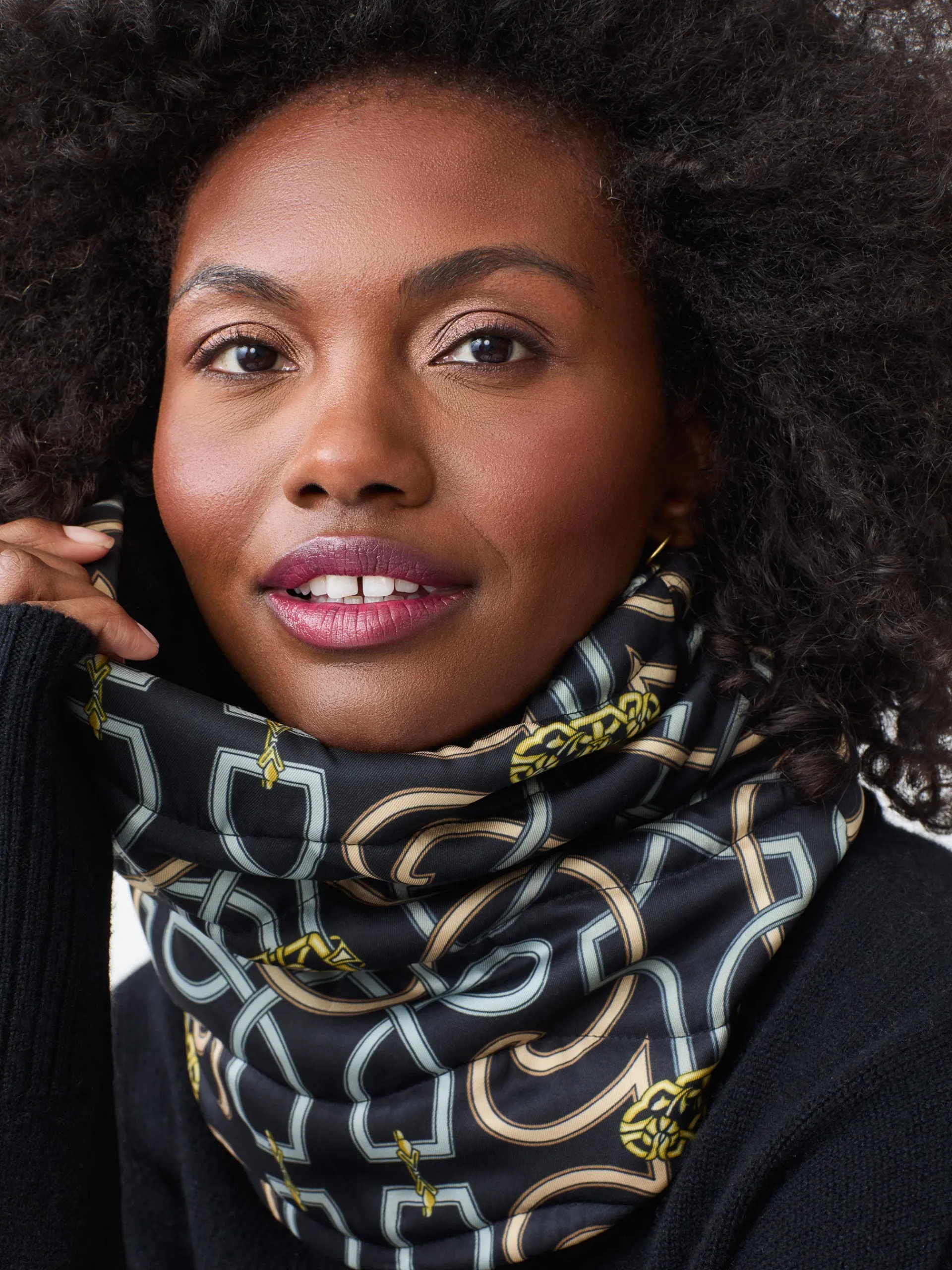 J.McLaughlin Karlie Snood in Neo Beltmore Con Black/Grey/Camel New