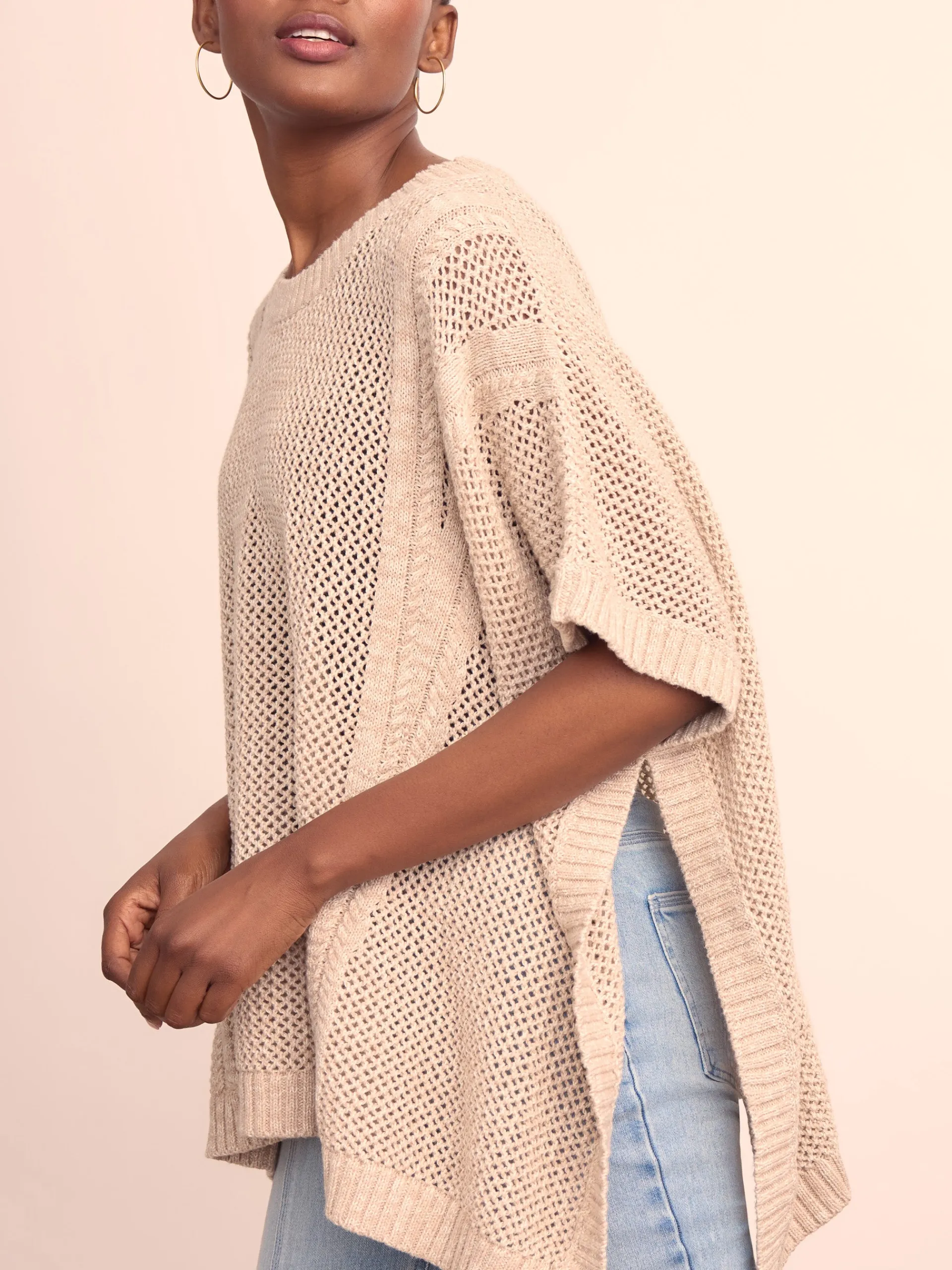 J.McLaughlin Katja Poncho Sand/OffWhite Shop