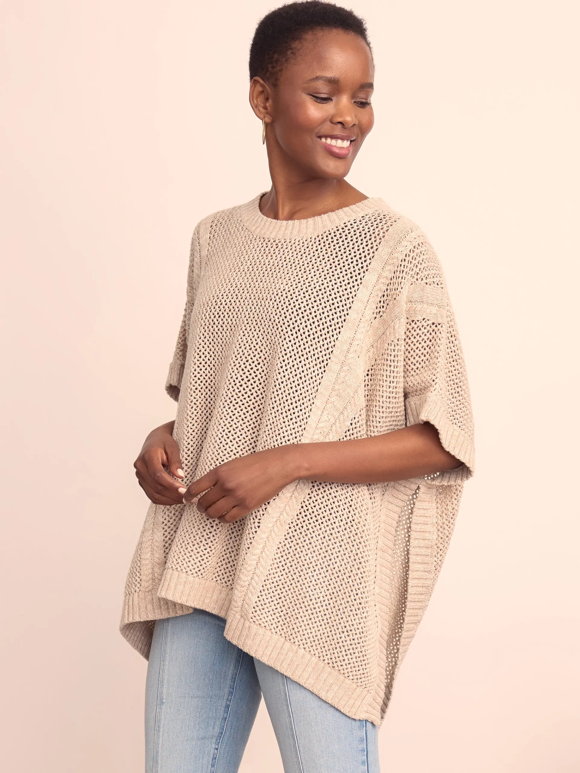 J.McLaughlin Katja Poncho Sand/OffWhite Shop