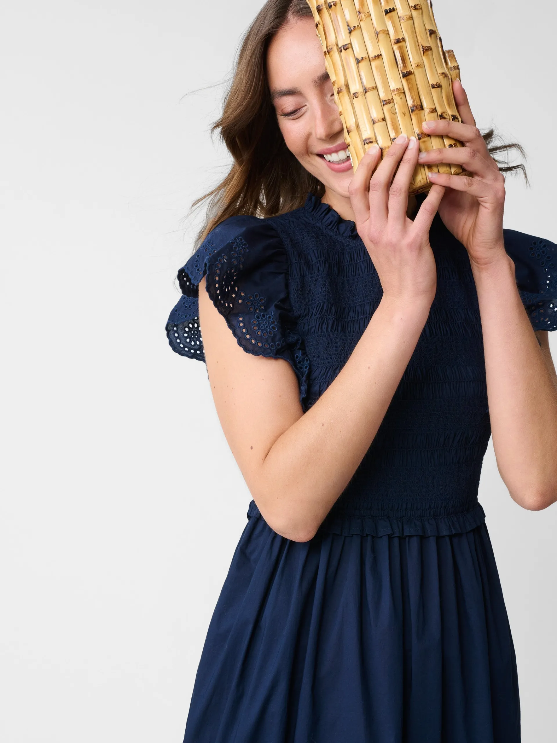 J.McLaughlin Kendra Bamboo Clutch Natural Best