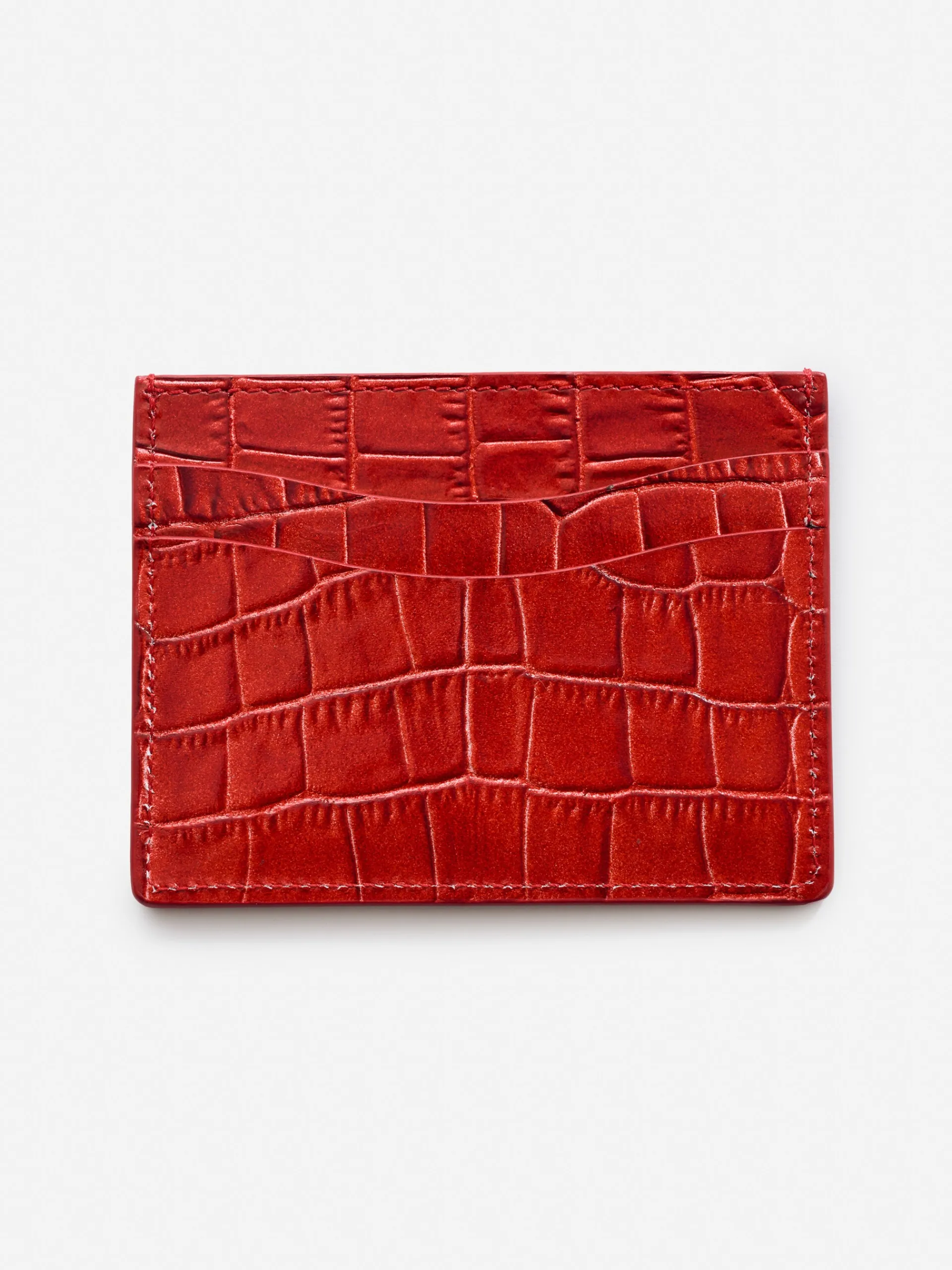 J.McLaughlin Leather Cardcase in Croc Orange Cheap