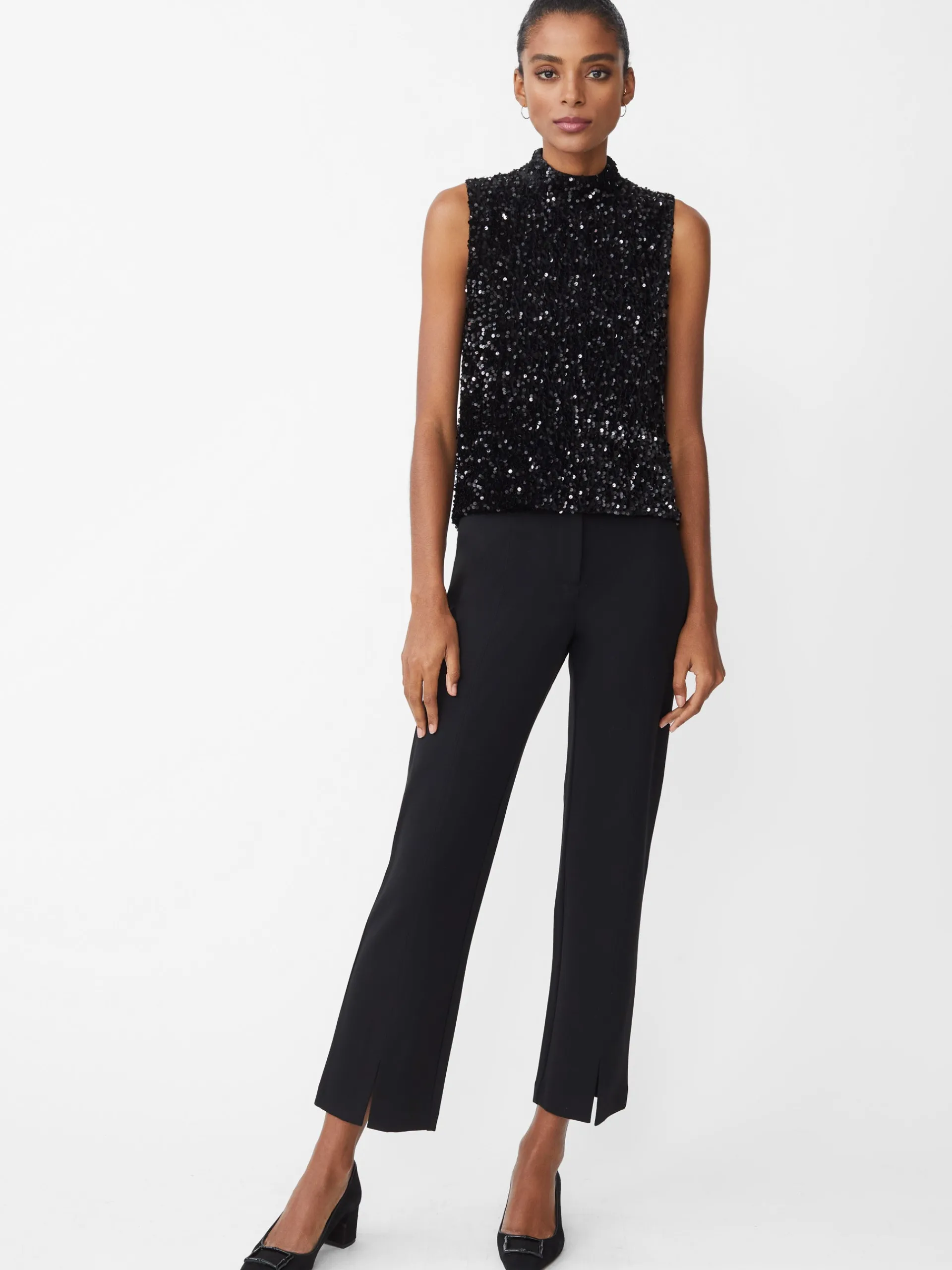 J.McLaughlin Leeza Sleeveless Sequin Top Black Best Sale