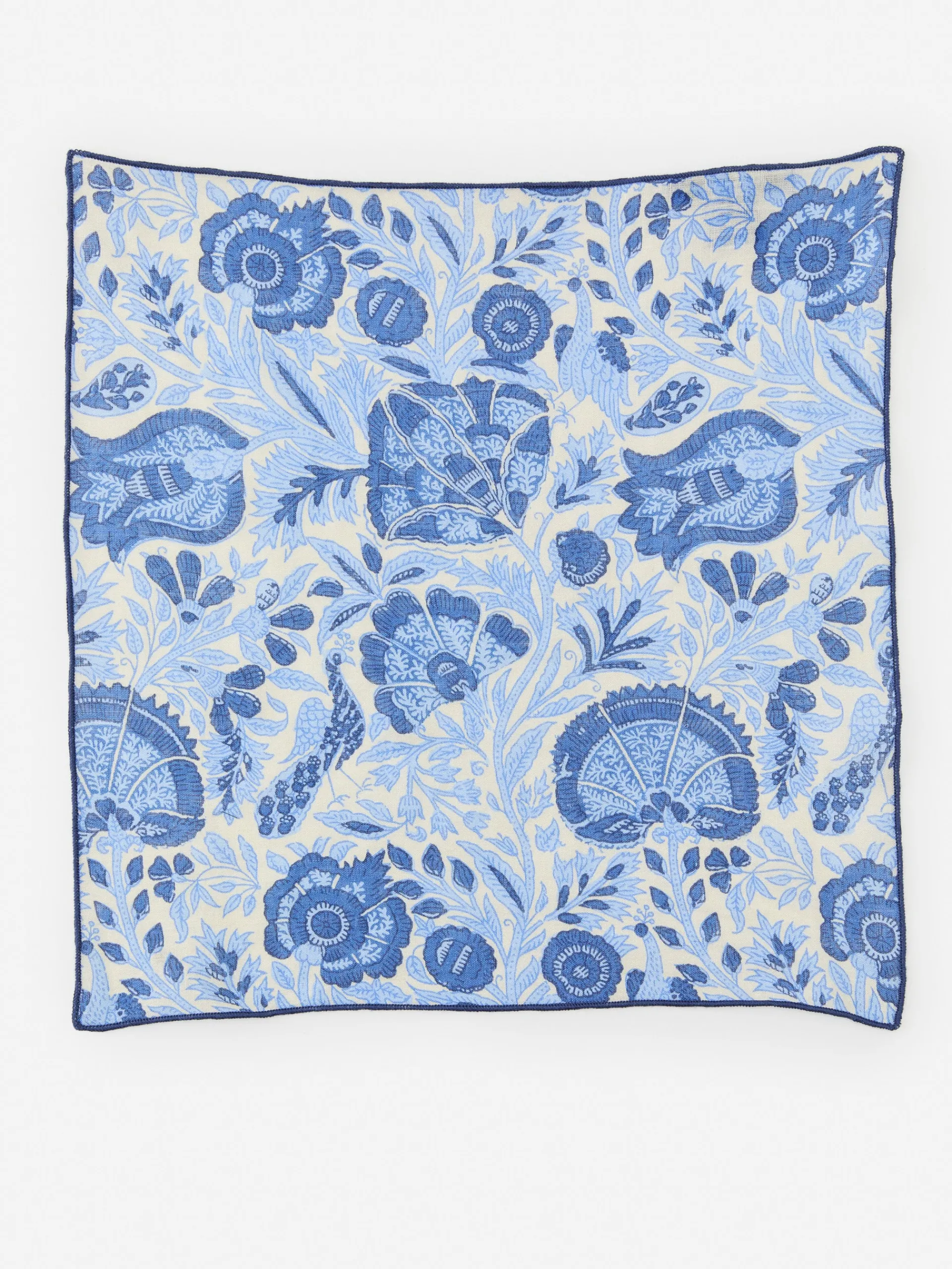 J.McLaughlin Linen Pocket Square in Eastern Blooms Blue/Multi Outlet