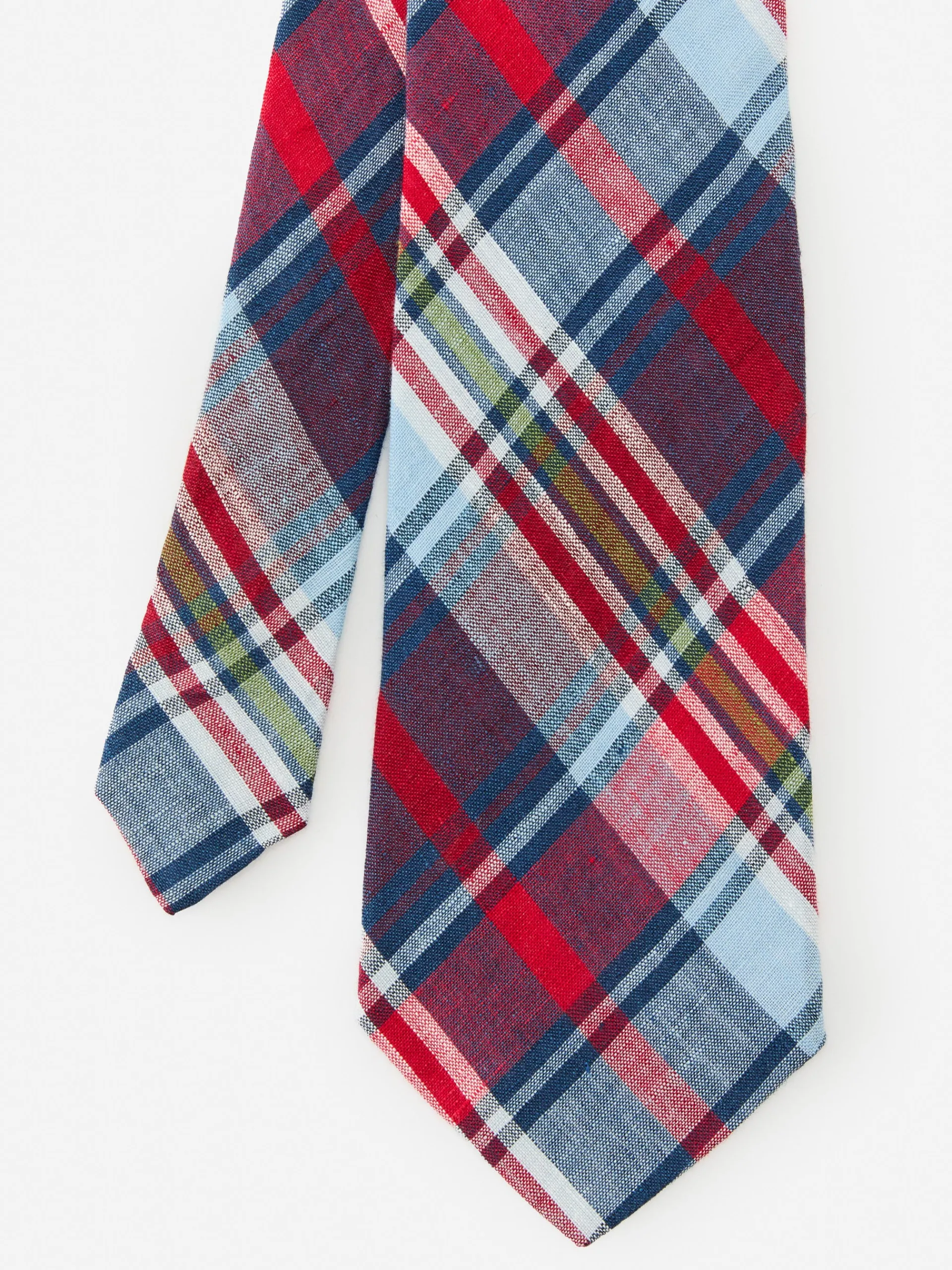 J.McLaughlin Linen Tie in Plaid Red/Multi Online
