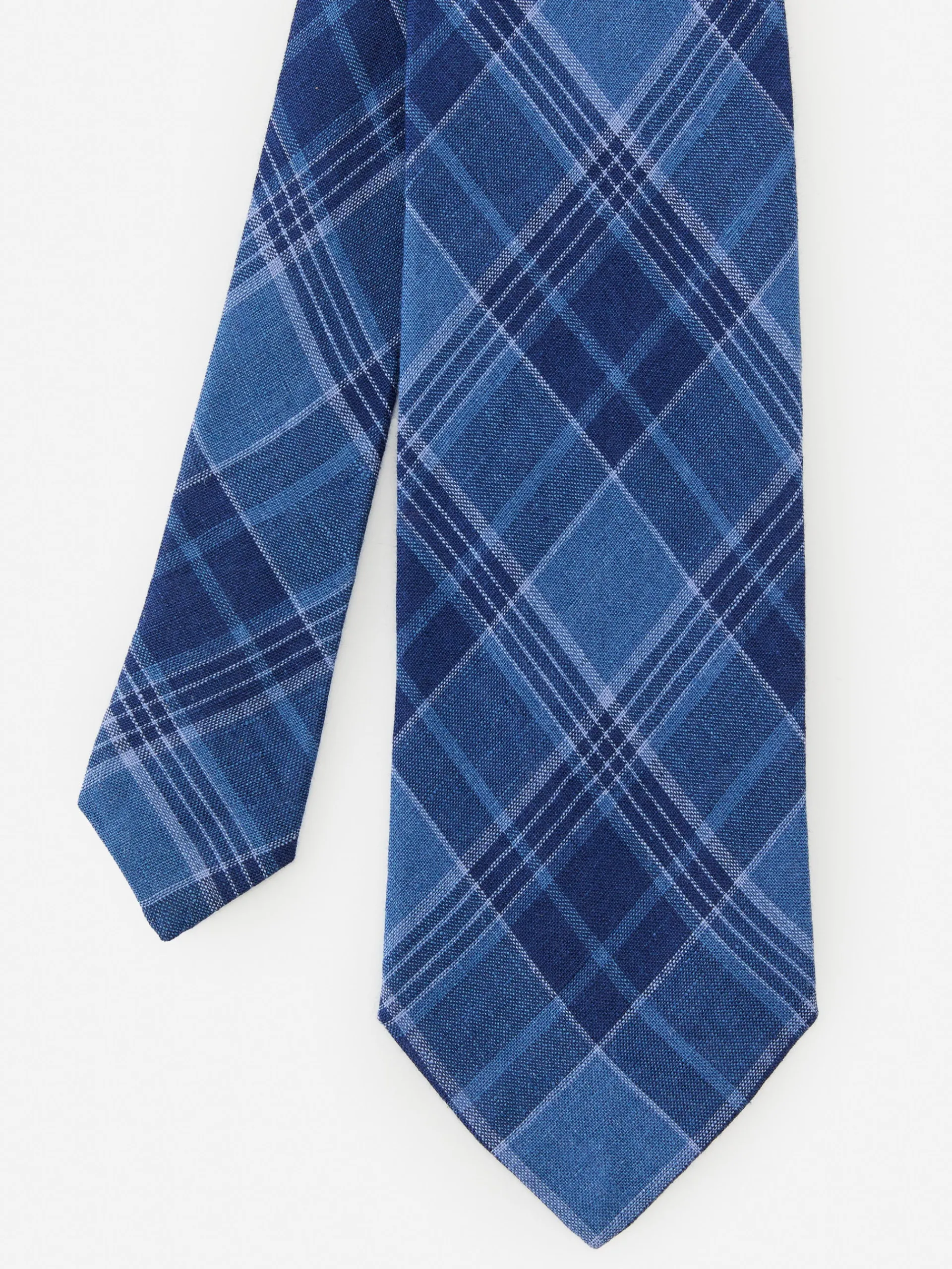 J.McLaughlin Linen Tie in Plaid Navy/Chambray Shop