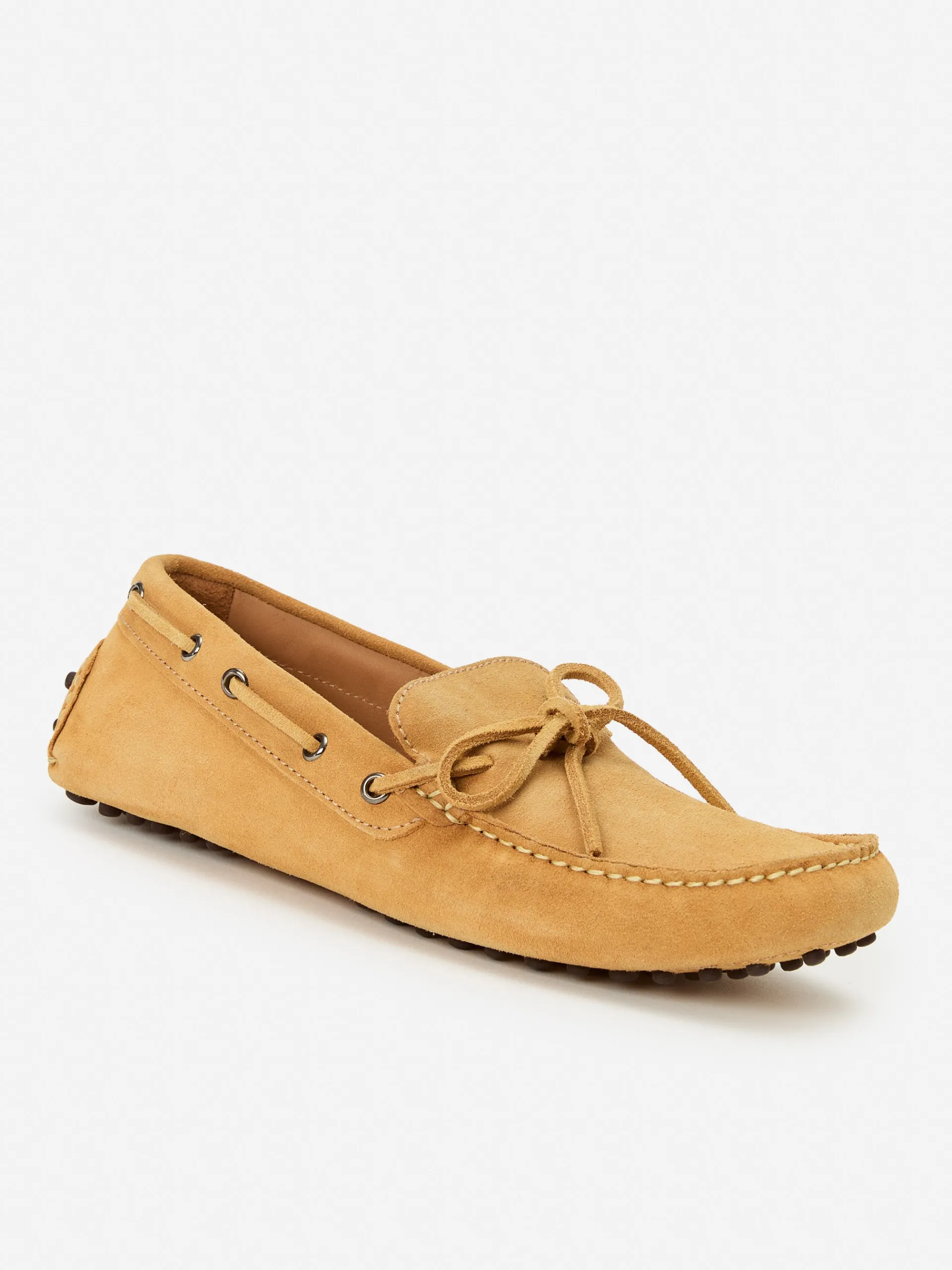 J.McLaughlin Linus Suede Driving Mocassins Beige Clearance