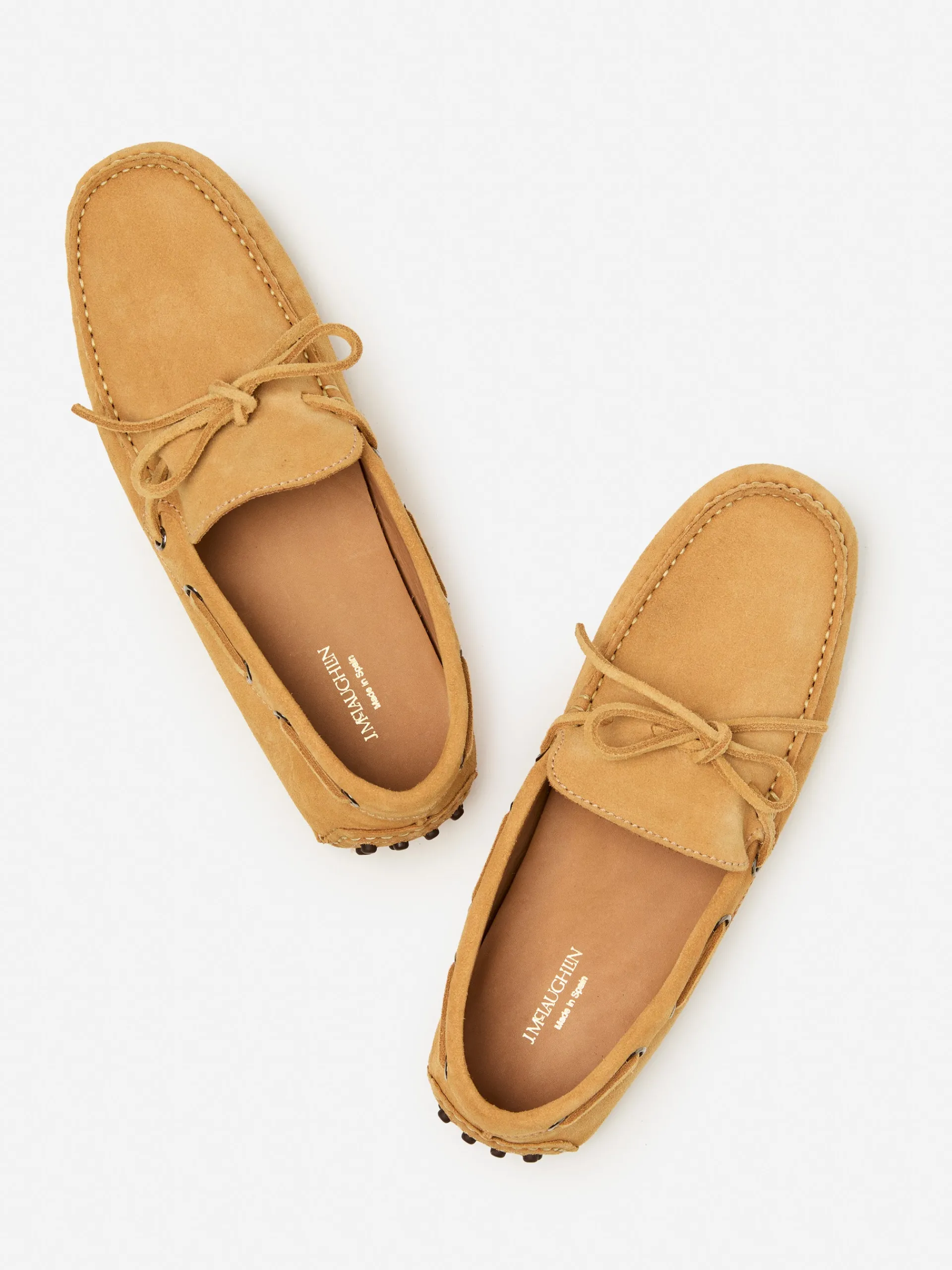 J.McLaughlin Linus Suede Driving Mocassins Beige Clearance