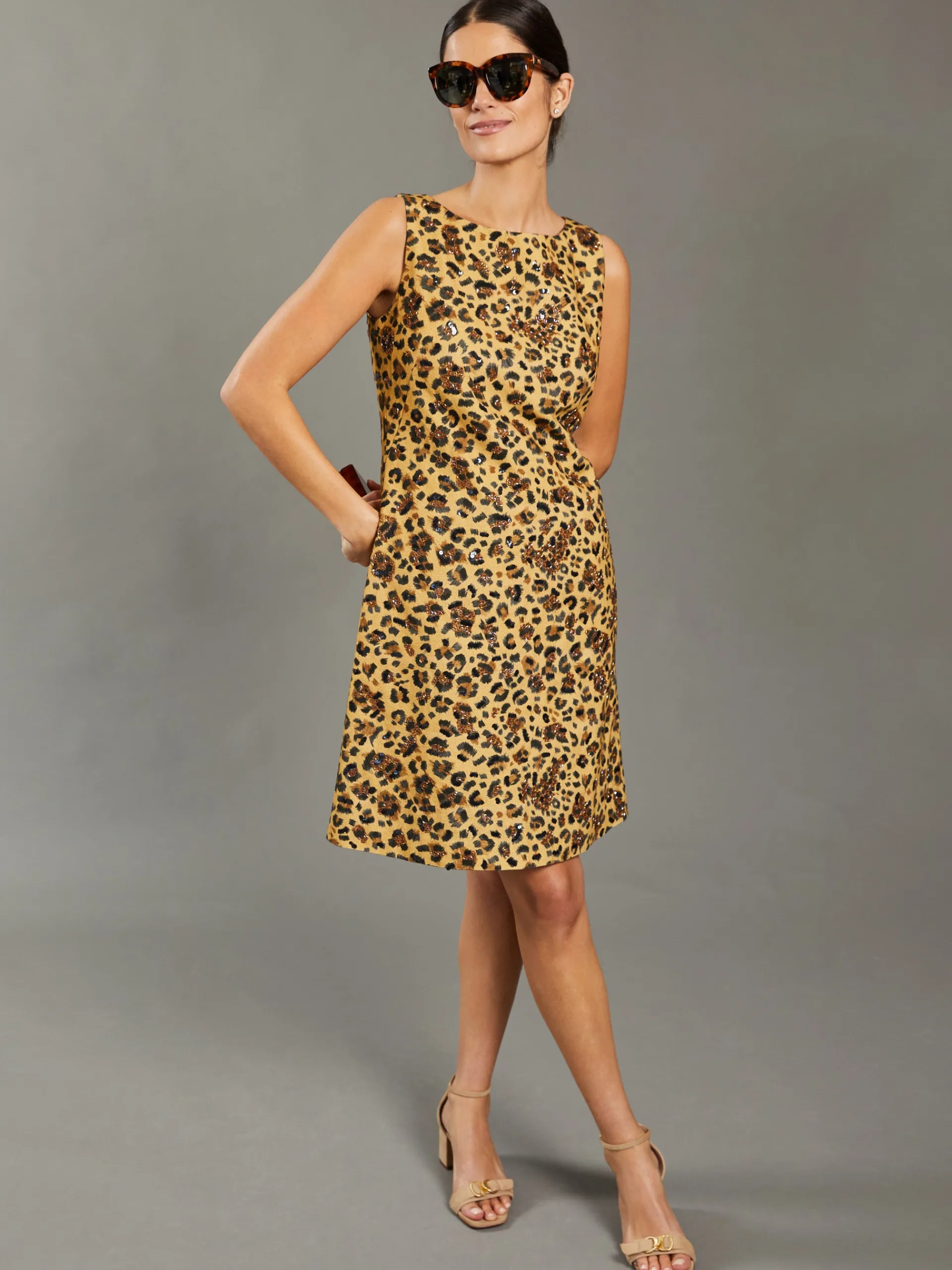J.McLaughlin Lizzi Dress in Leopard: RSVP x Steven Stolman Tan/Black Best Sale