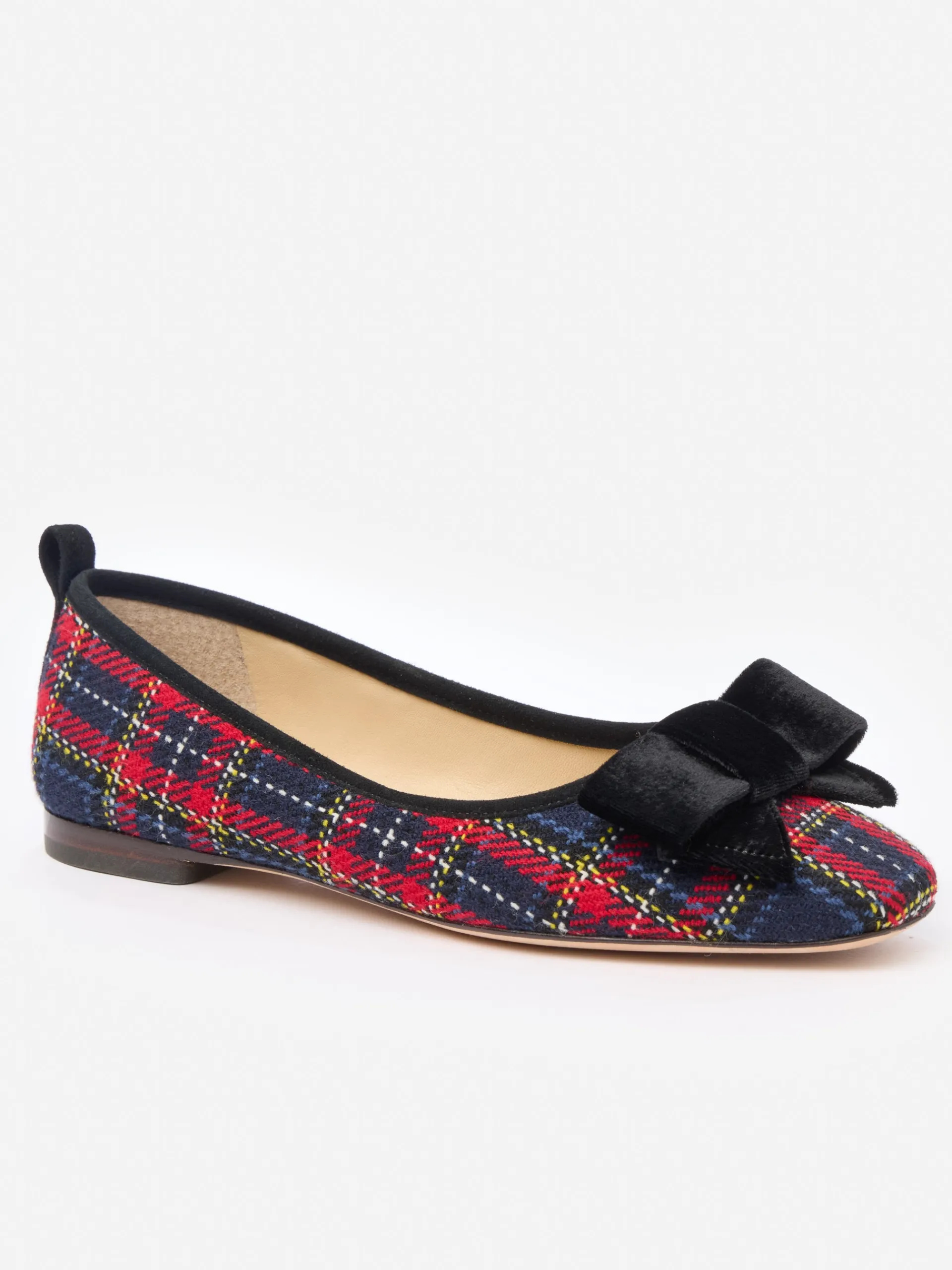 J.McLaughlin Luella Flats in Tartan Navy/Red Outlet