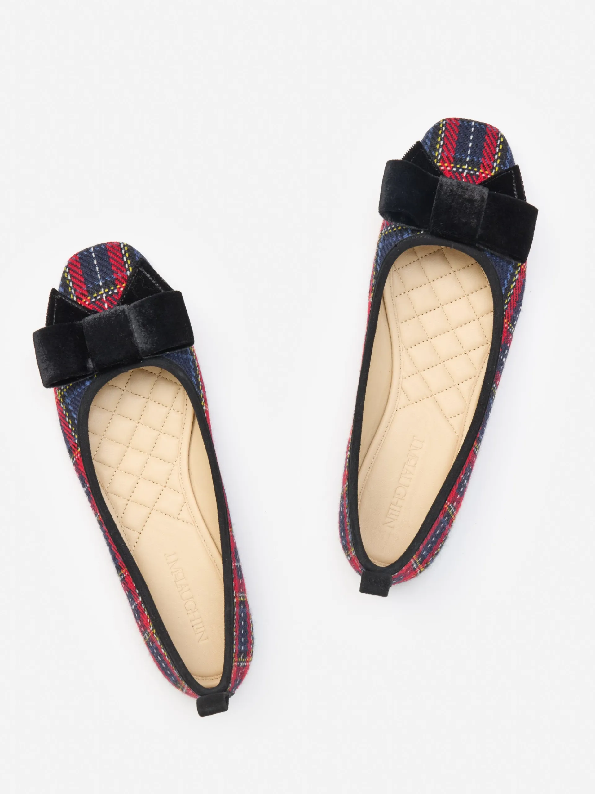 J.McLaughlin Luella Flats in Tartan Navy/Red Outlet