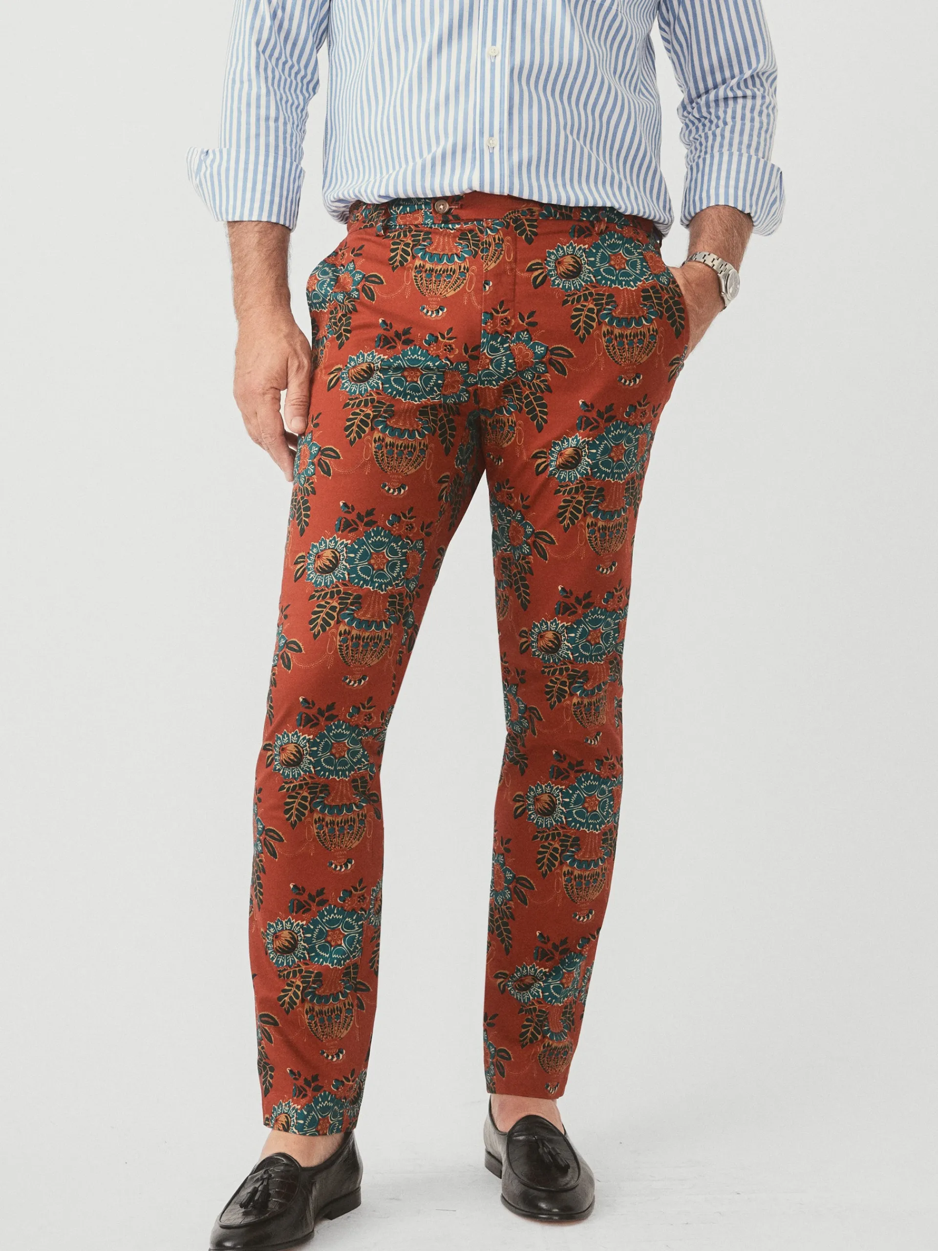 J.McLaughlin Lukas Pants in Vintage Bouquet Red/Multi Sale