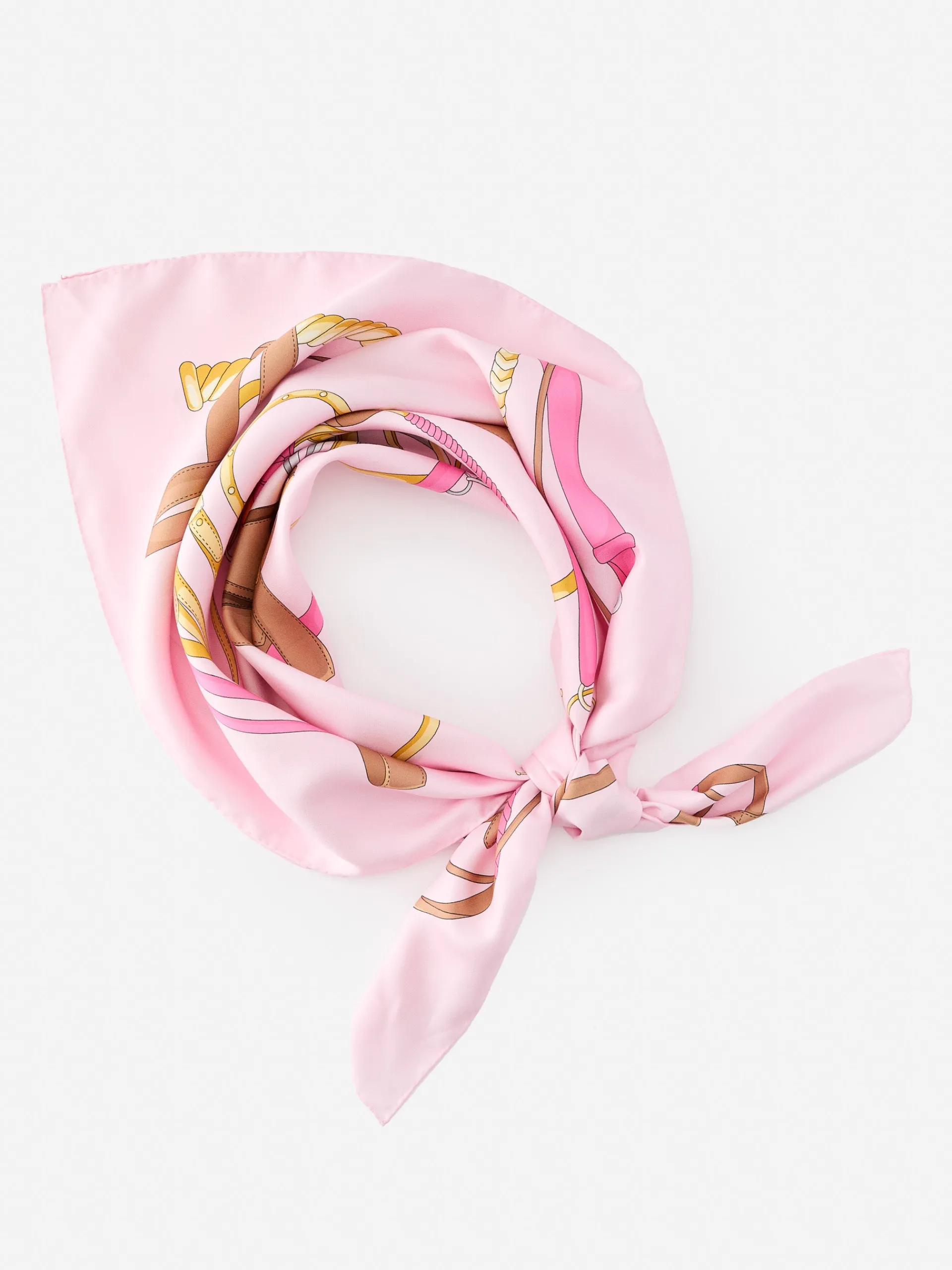 J.McLaughlin Mabel Silk Scarf in Neo Gulltopp Square LightPink/Pink Fashion