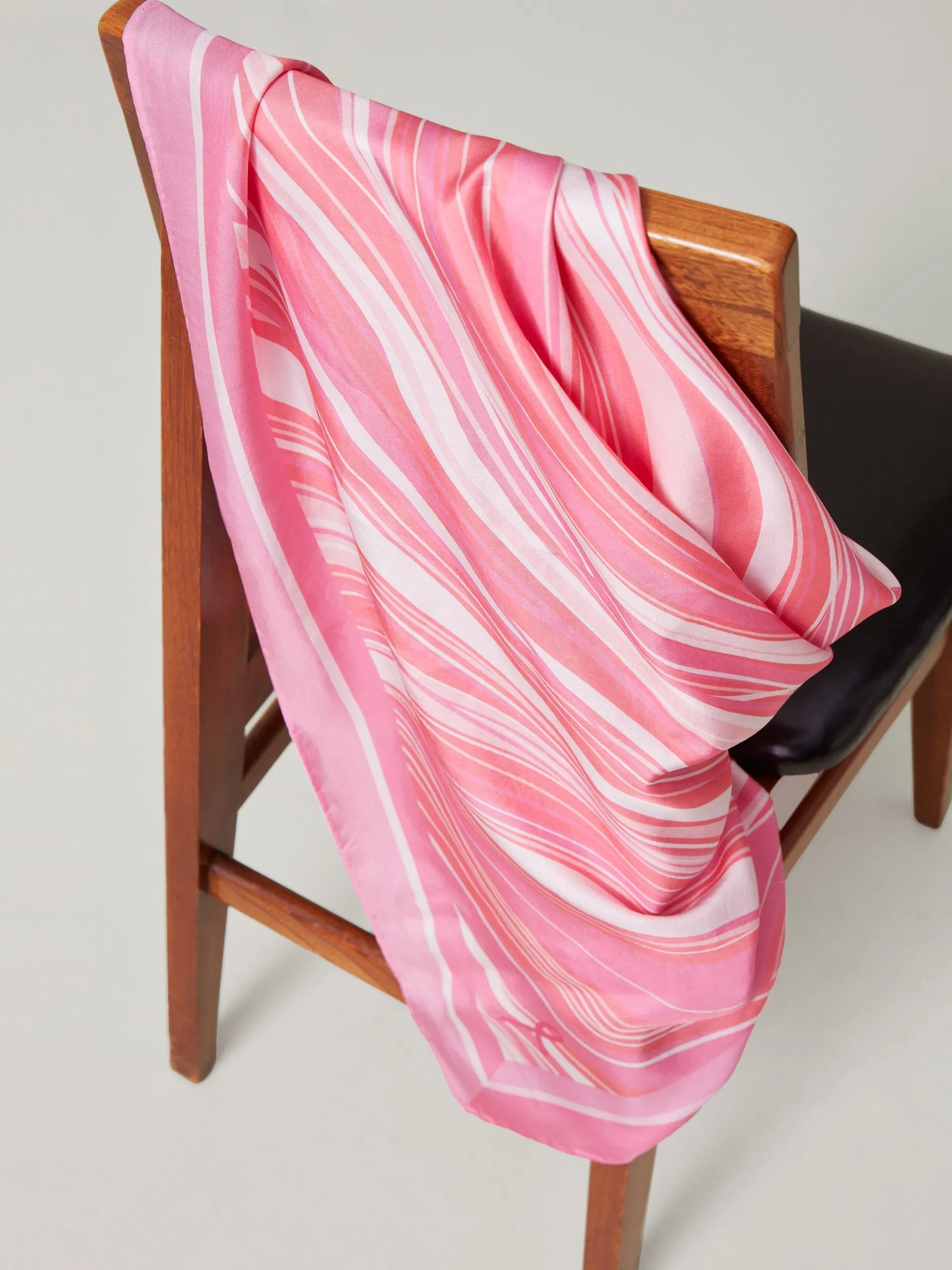 J.McLaughlin Mabel Silk Scarf in Weaver Square Pink Discount