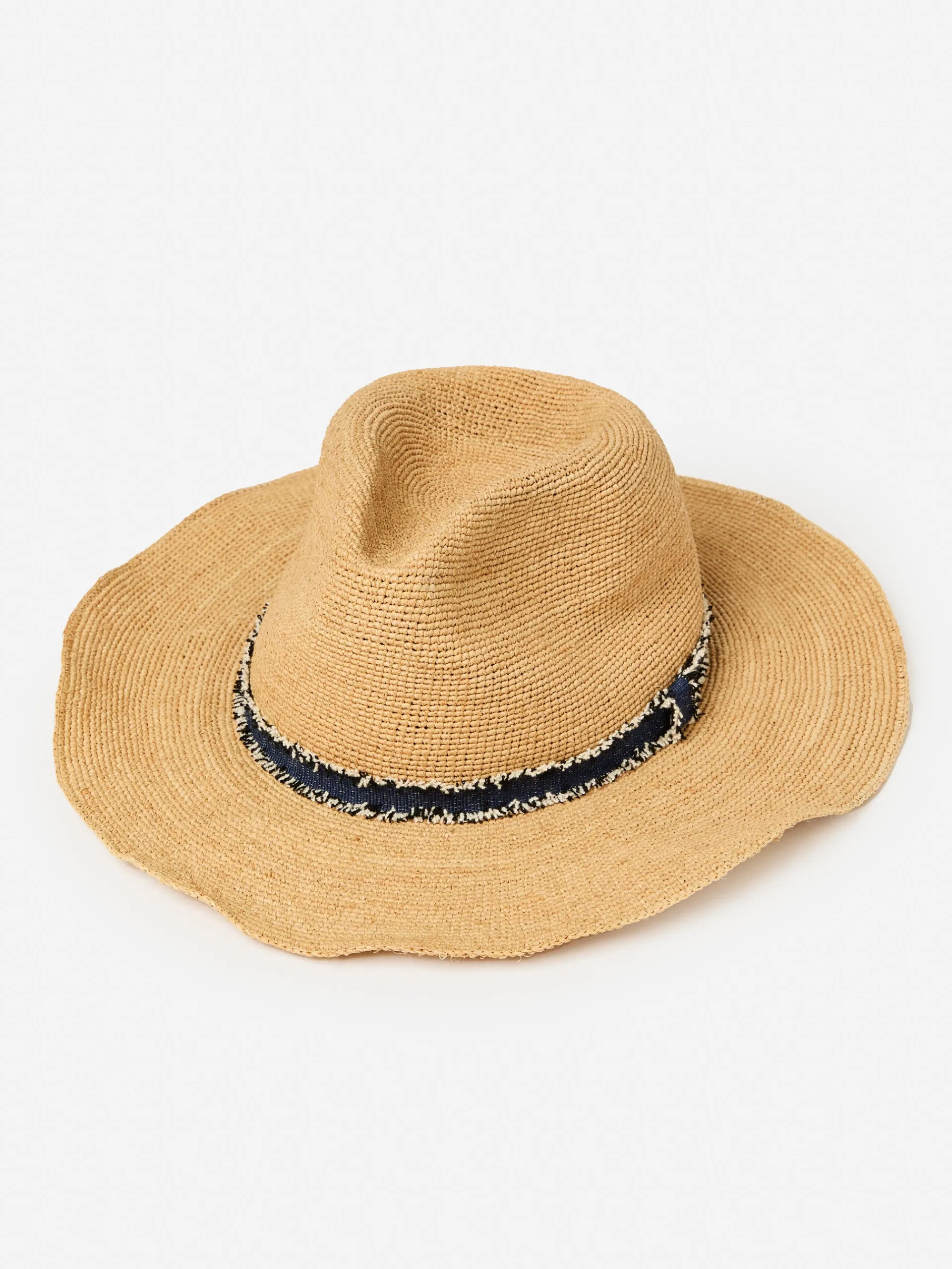 J.McLaughlin Maribel Raffia Hat Natural/Navy Store