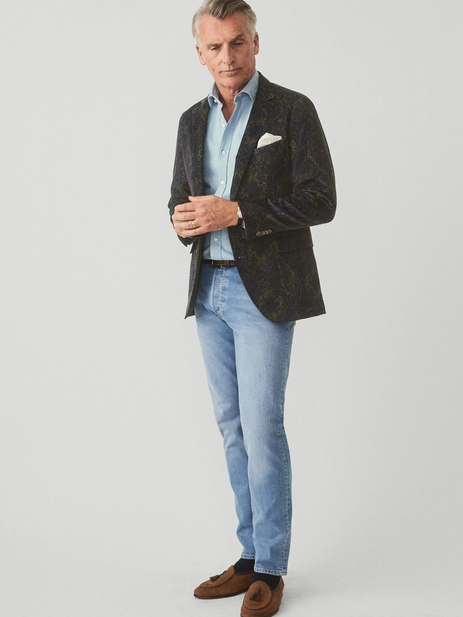 J.McLaughlin McCown Sport Coat in Paisley Blue/Brown/Yellow/Red Cheap
