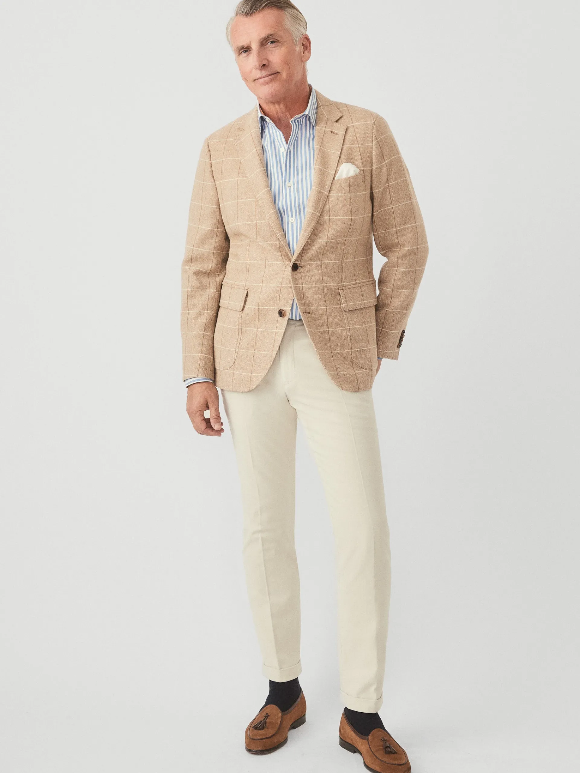 J.McLaughlin McCown Wool Sport Coat in Herringbone OffWhite/Oatmeal Online