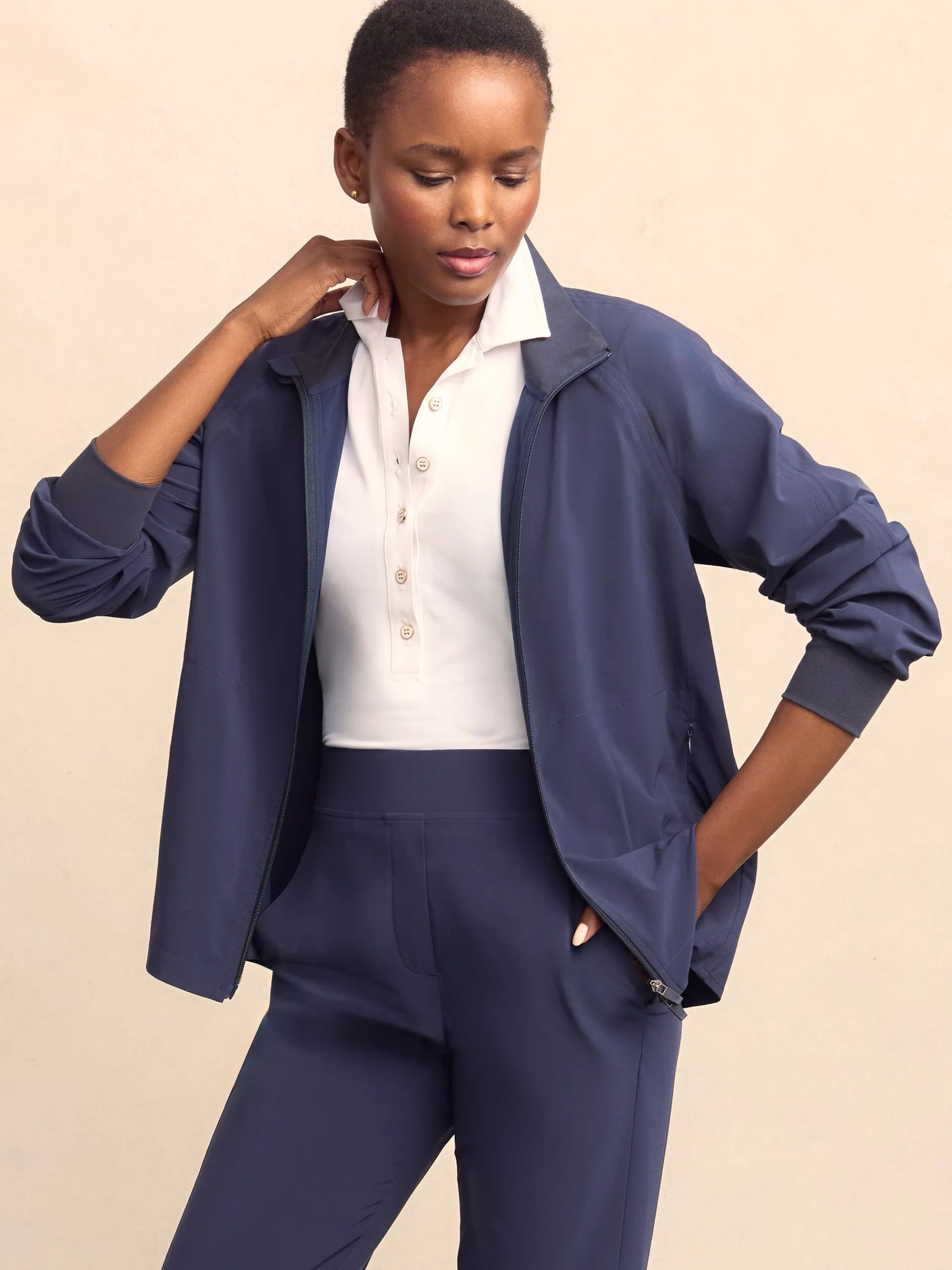 J.McLaughlin Mikaela Performance Jacket Navy New