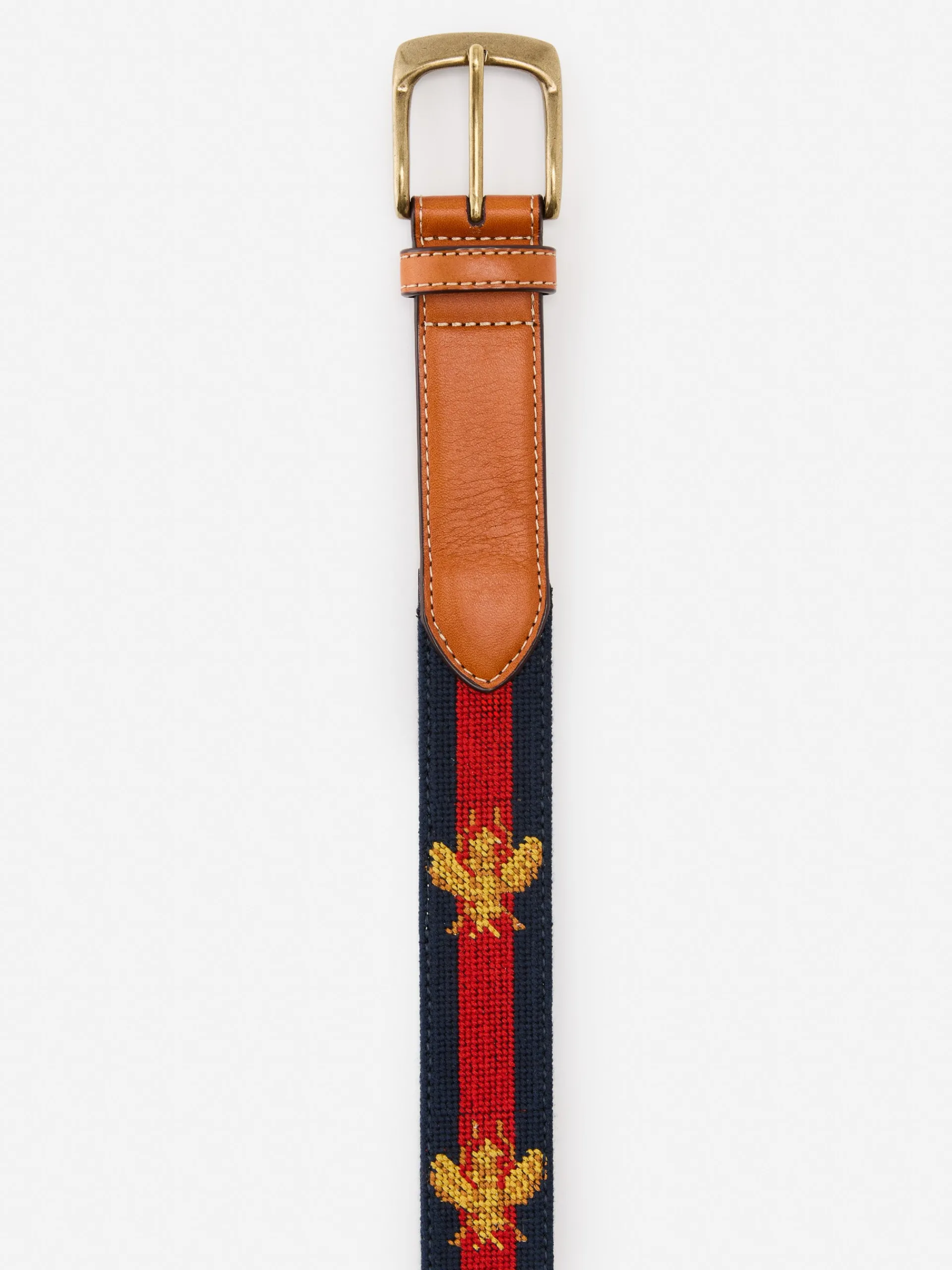 J.McLaughlin Needlepoint Belt in Bee Navy/Red New