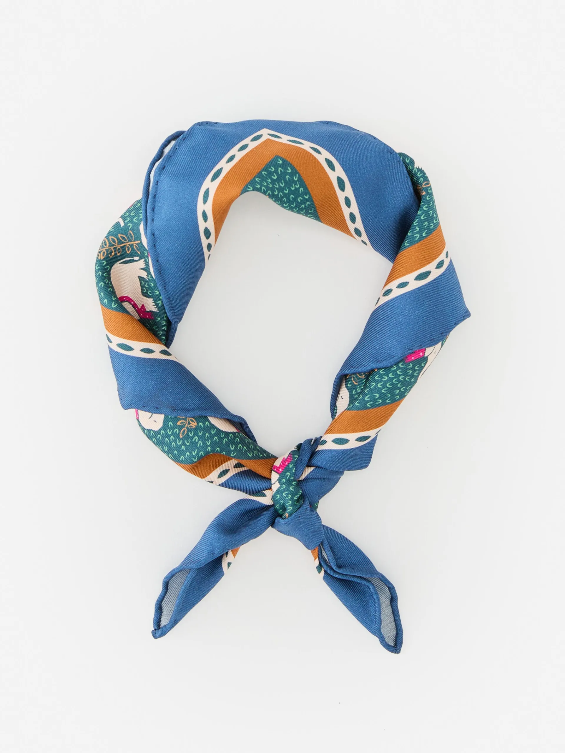 J.McLaughlin Nikka Silk Kerchief in Elephant Gate Green/Navy Discount