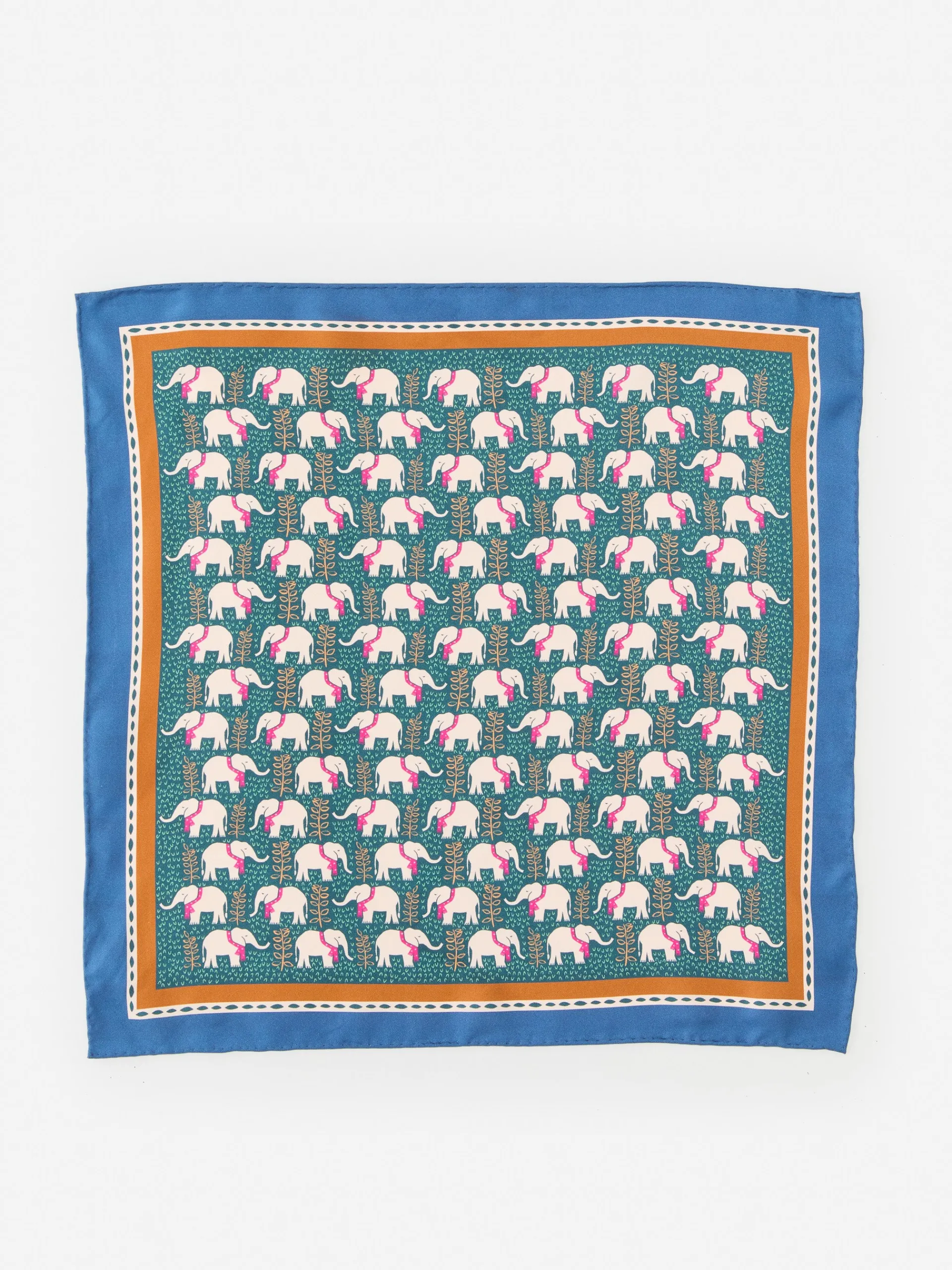 J.McLaughlin Nikka Silk Kerchief in Elephant Gate Green/Navy Discount
