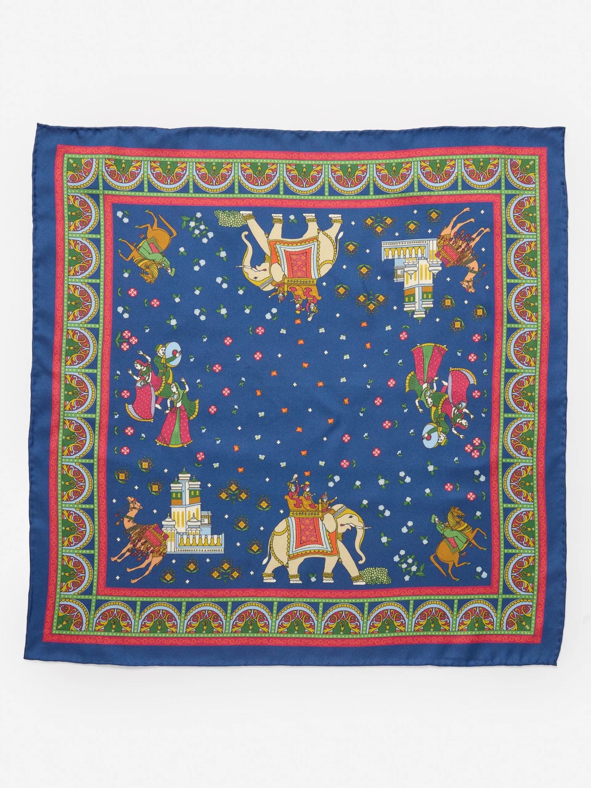 J.McLaughlin Nikka Silk Kerchief in Palace Pictorial Navy/Multi Fashion