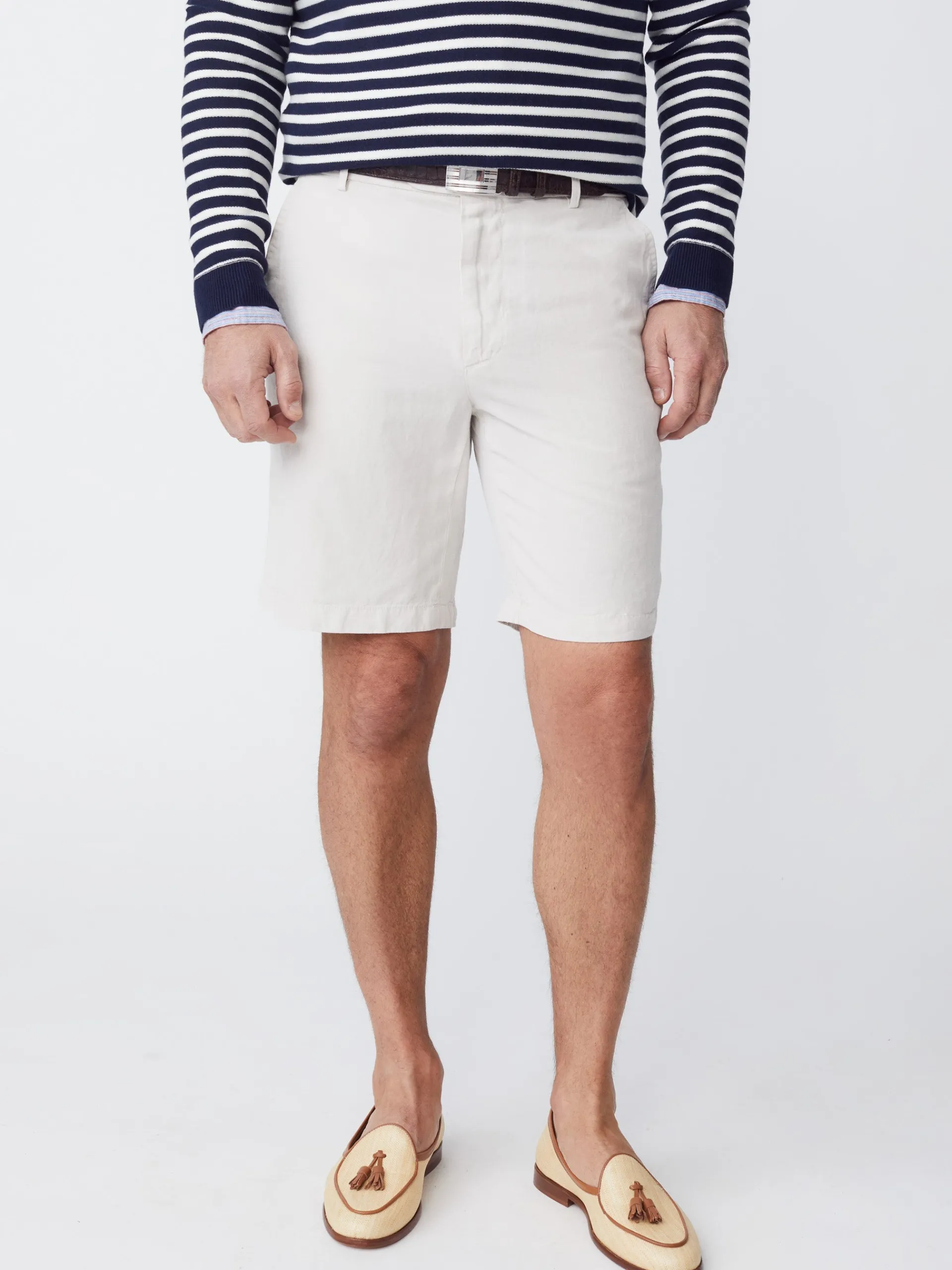 J.McLaughlin Oliver 9" Shorts in Italian Summer Twill Stone Cheap