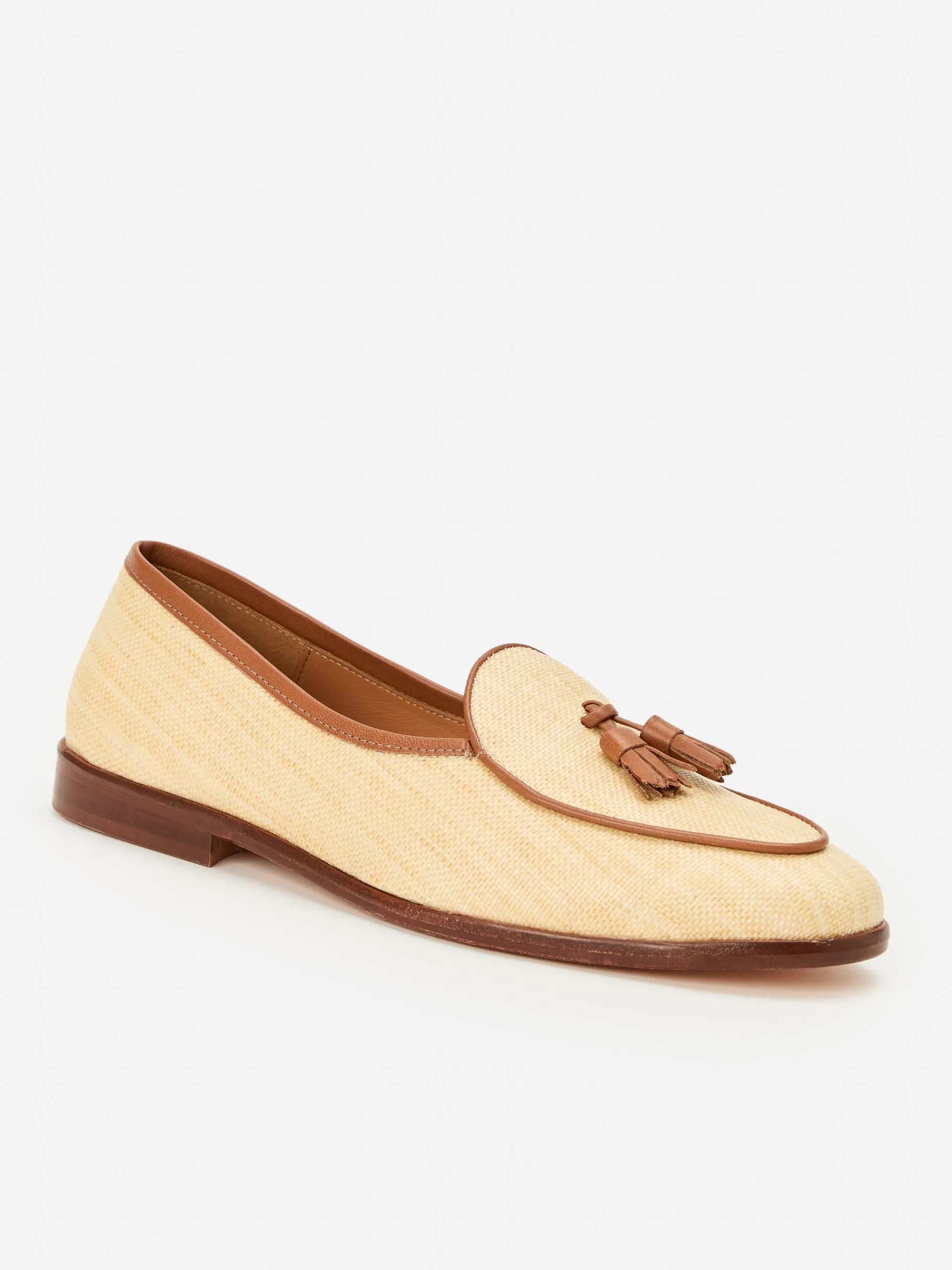 J.McLaughlin Oskar Grasscloth Loafers Natural/Brown Sale