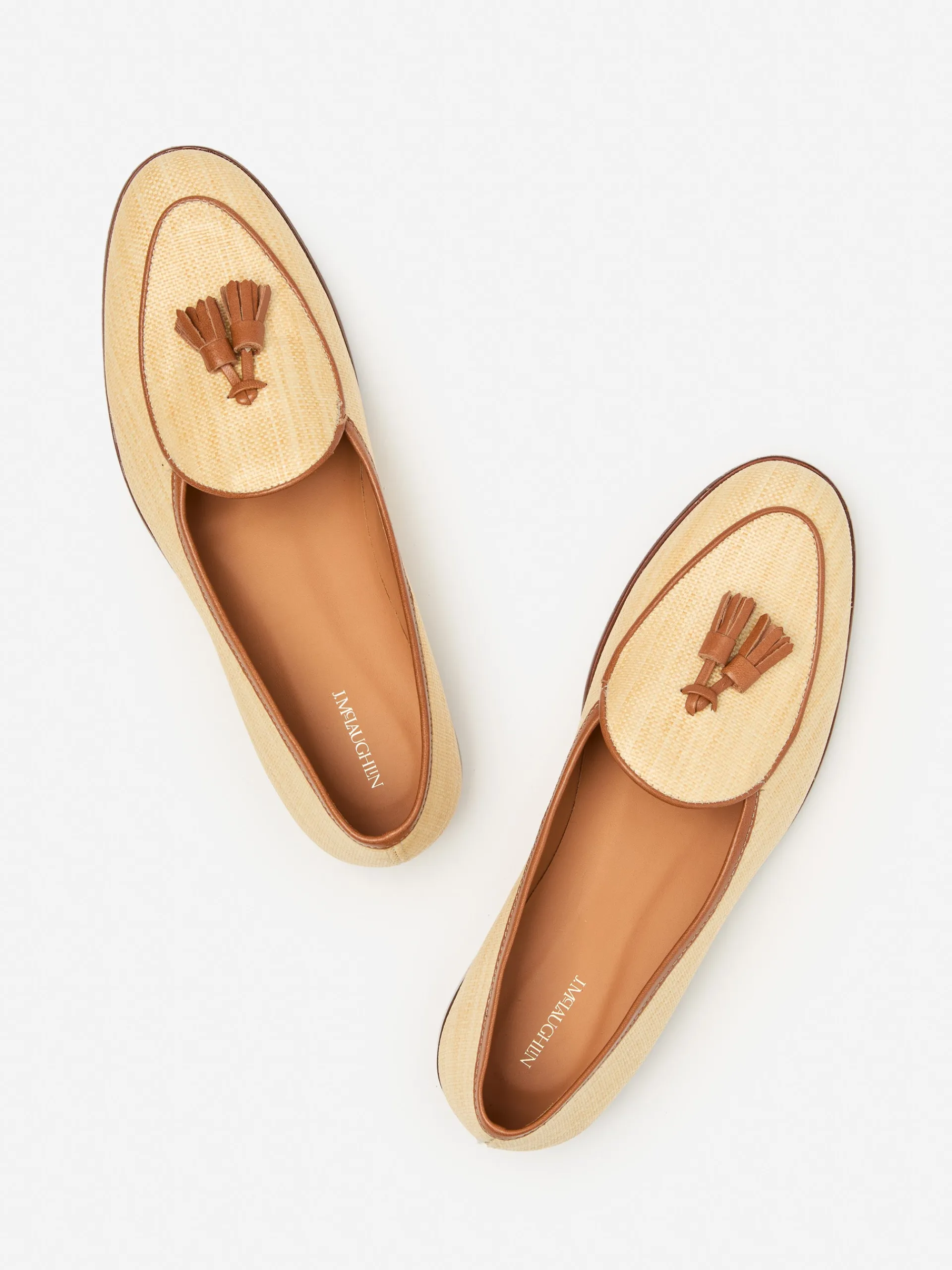 J.McLaughlin Oskar Grasscloth Loafers Natural/Brown Sale