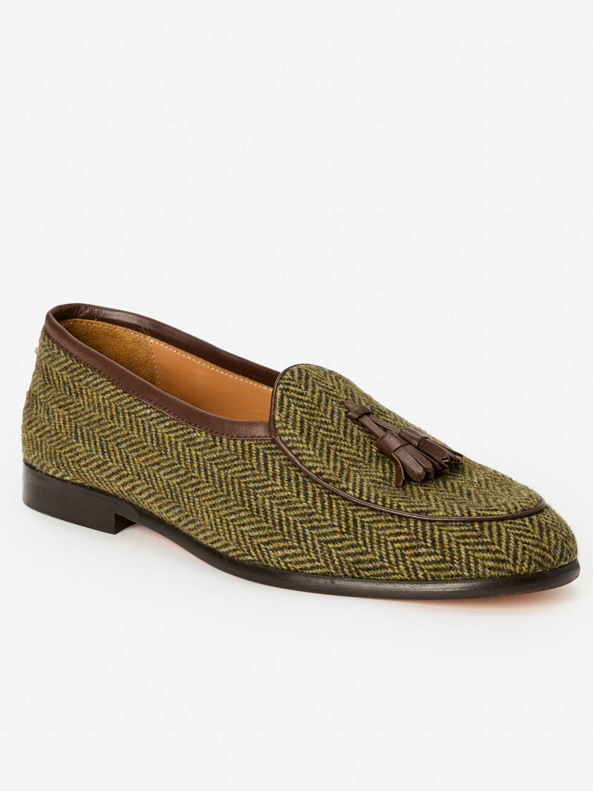J.McLaughlin Oskar Loafers in Herringbone Brown Cheap