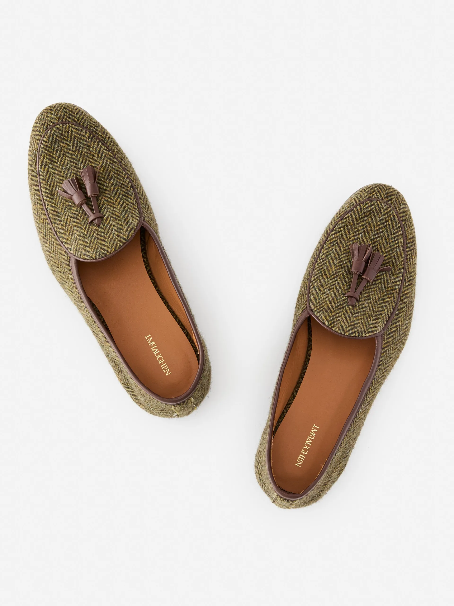 J.McLaughlin Oskar Loafers in Herringbone Brown Cheap