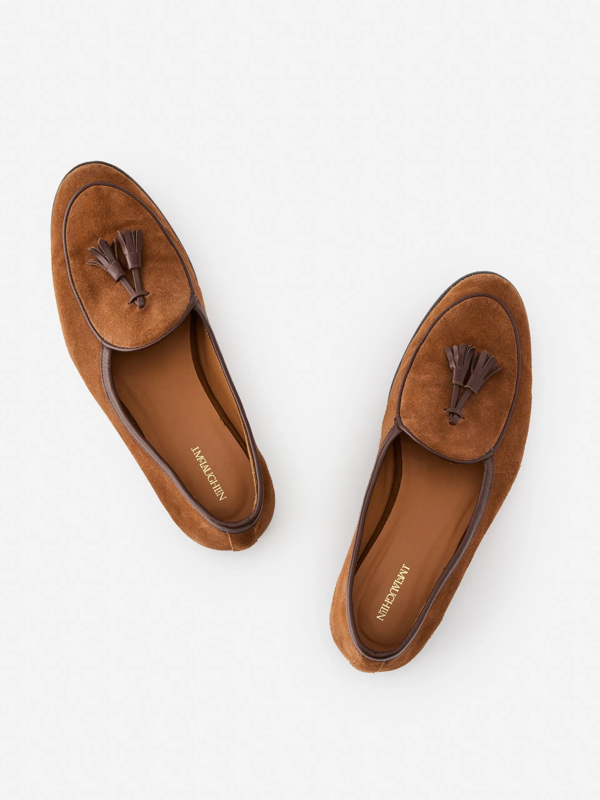 J.McLaughlin Oskar Suede Loafers Cognac Discount