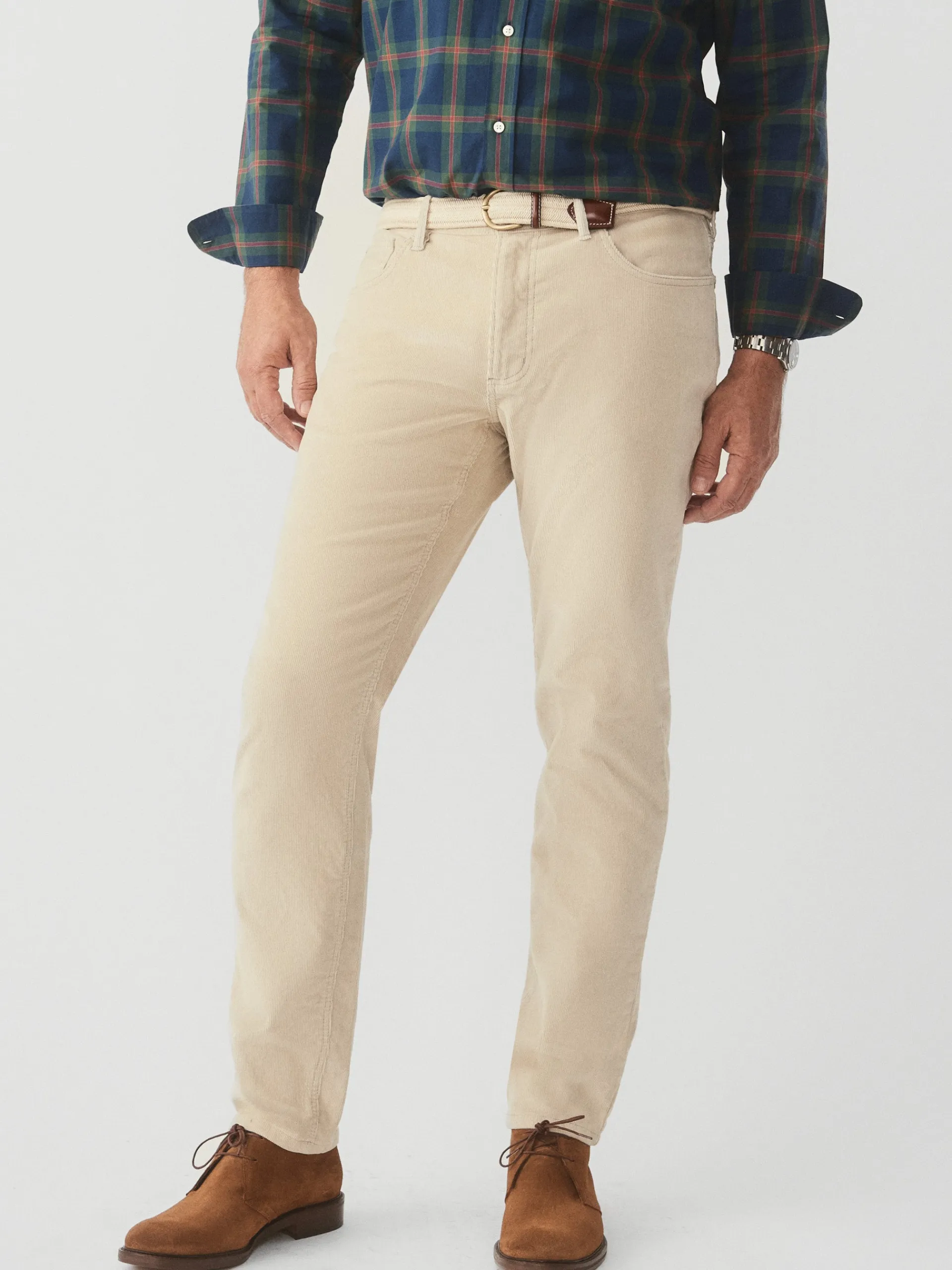 J.McLaughlin Parker 5-Pocket Straight Pants in Italian Stretch Cord Stone Clearance