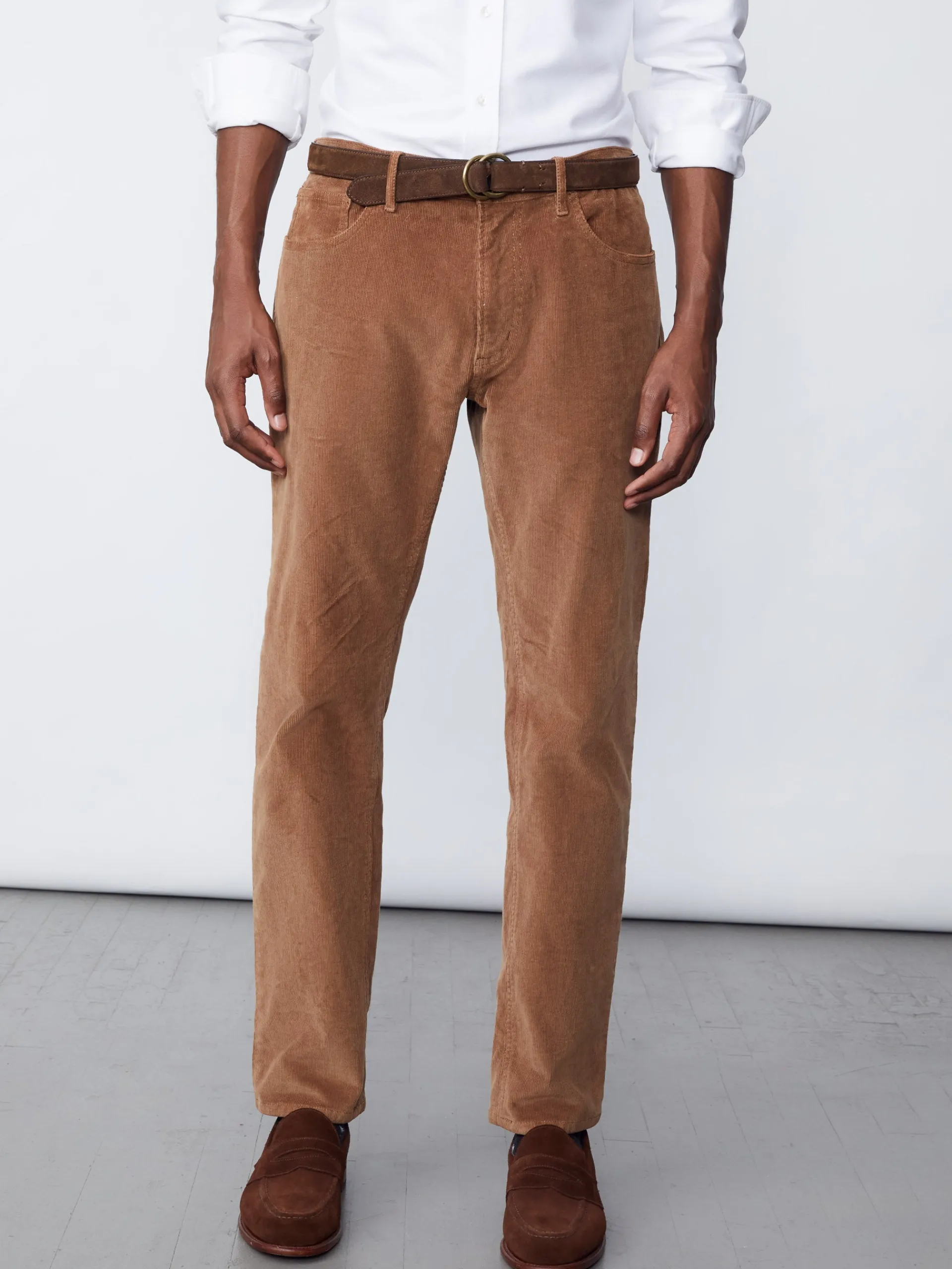 J.McLaughlin Parker 5-Pocket Straight Pants in Italian Stretch Cord Acorn Outlet