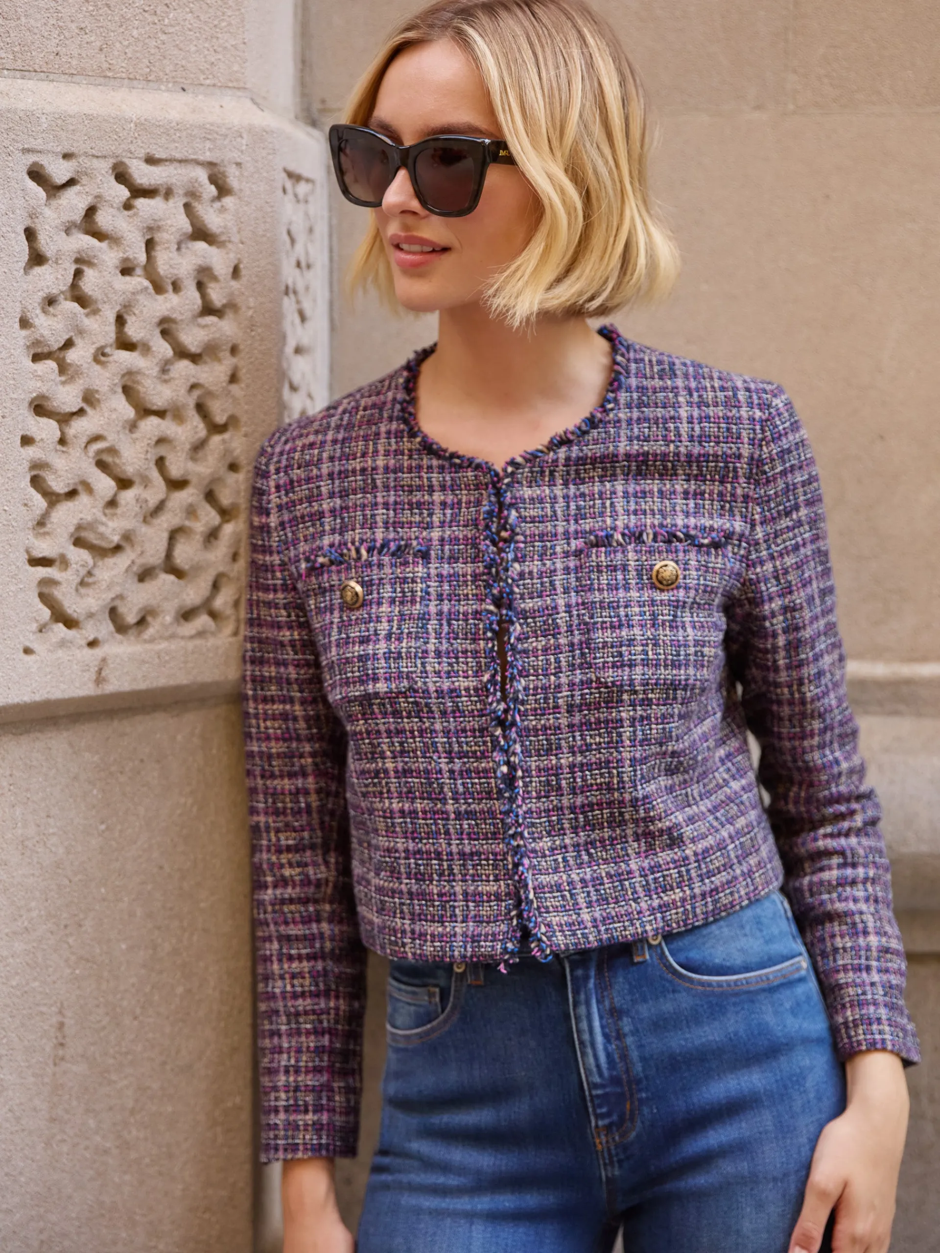 J.McLaughlin Pemille Tweed Jacket BlackMulti Cheap