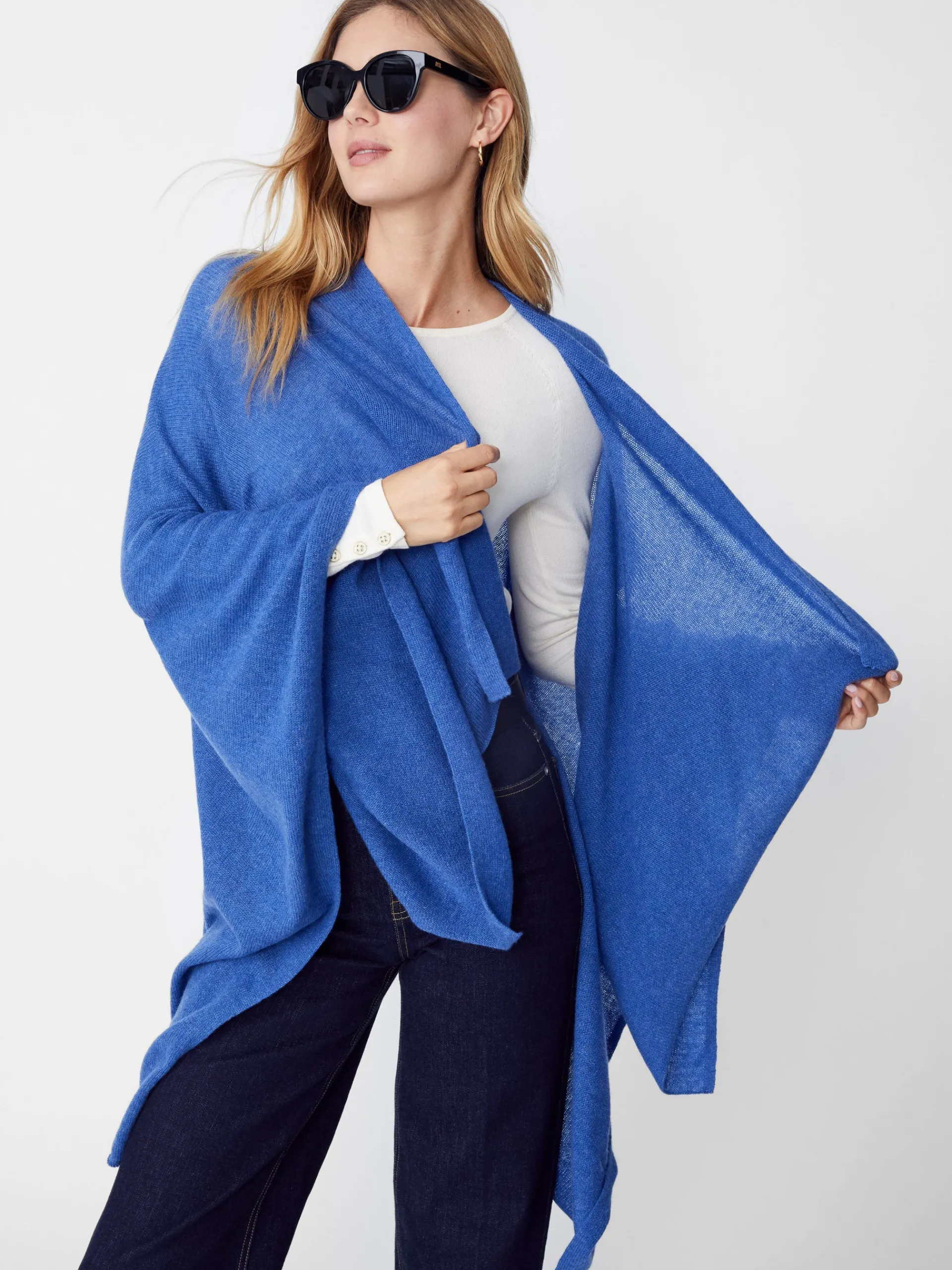 J.McLaughlin Rossi Cashmere Wrap Blue Shop