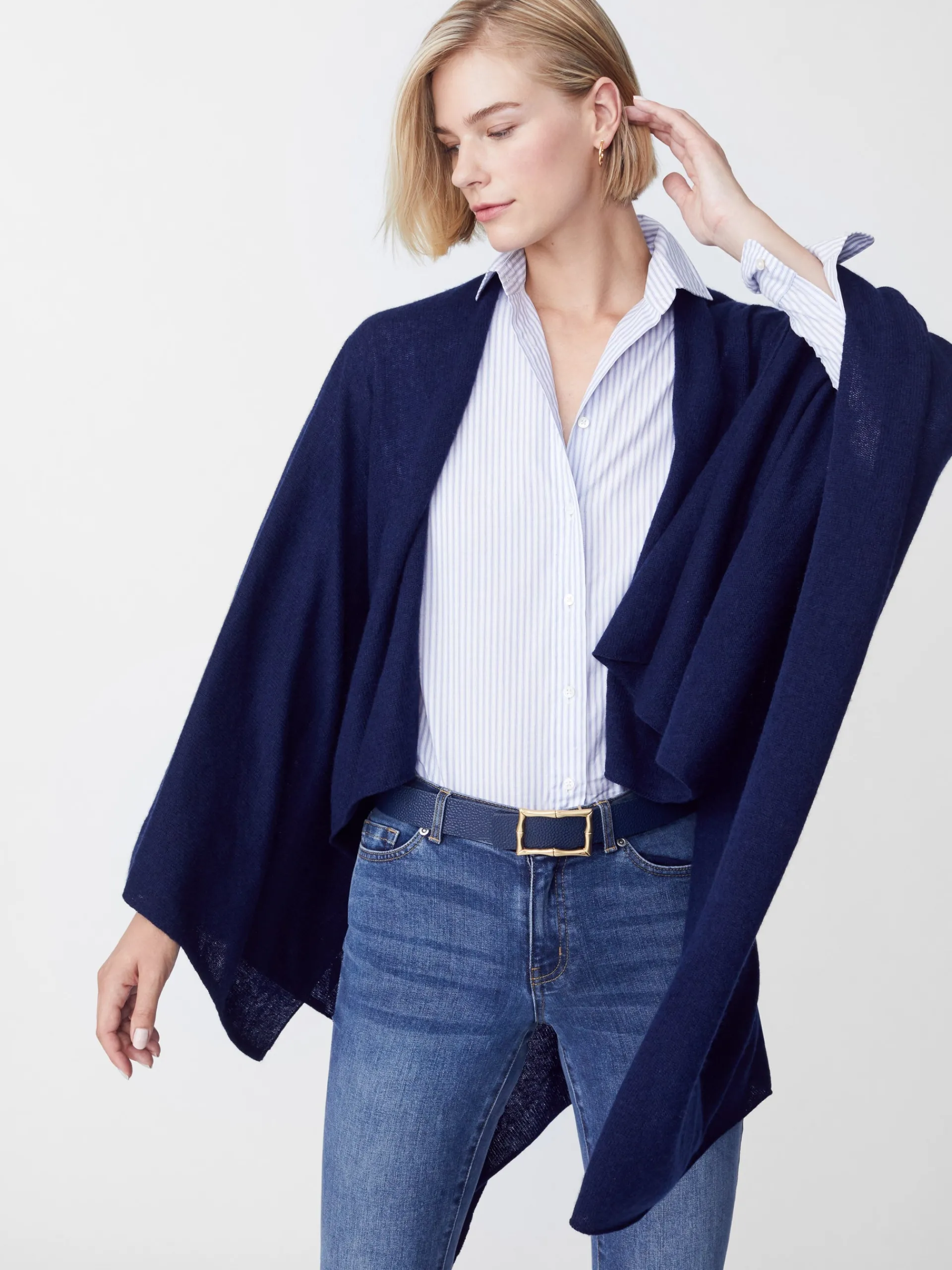 J.McLaughlin Rossi Cashmere Wrap Navy Store
