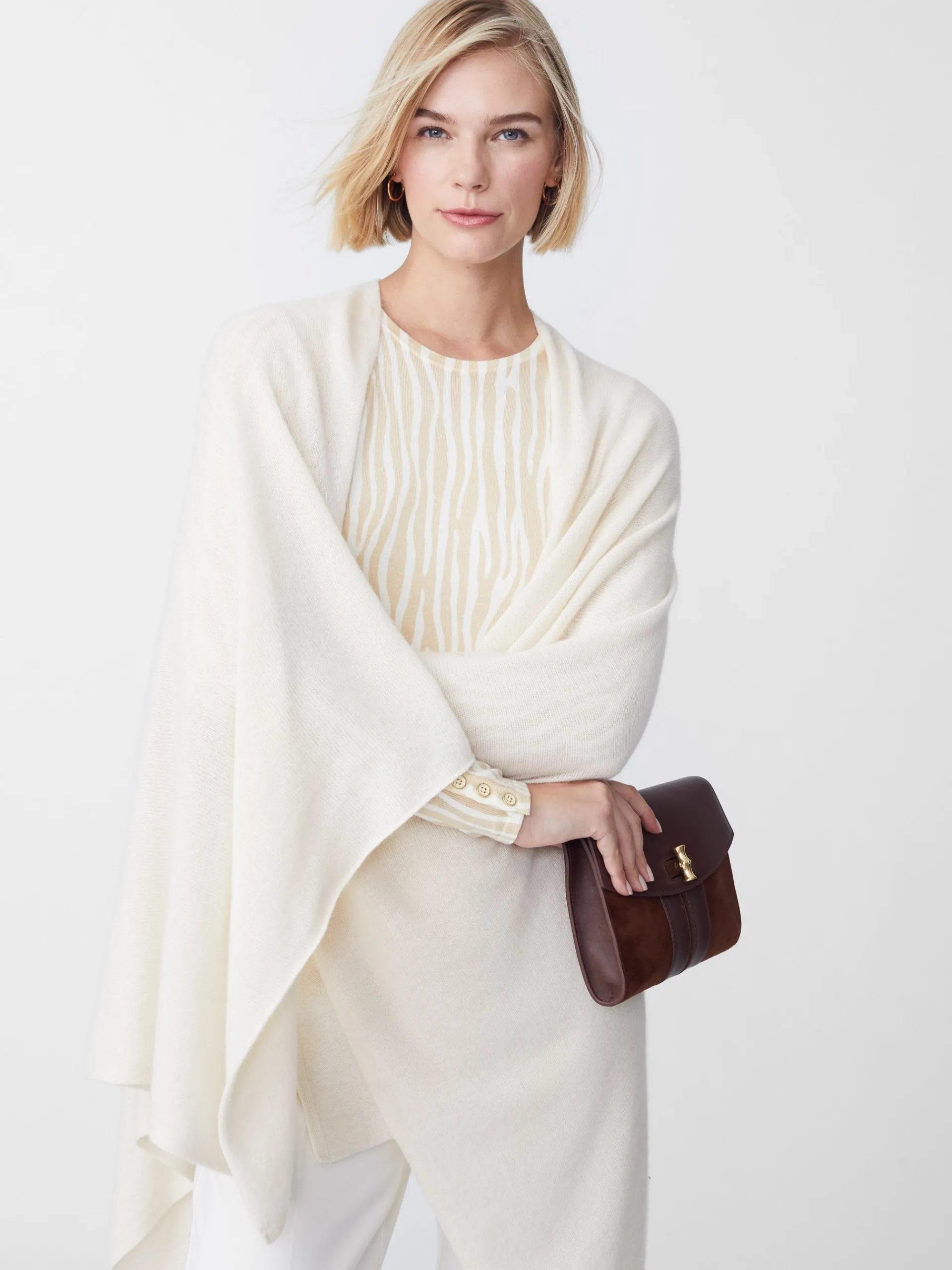 J.McLaughlin Rossi Cashmere Wrap OffWhite Hot
