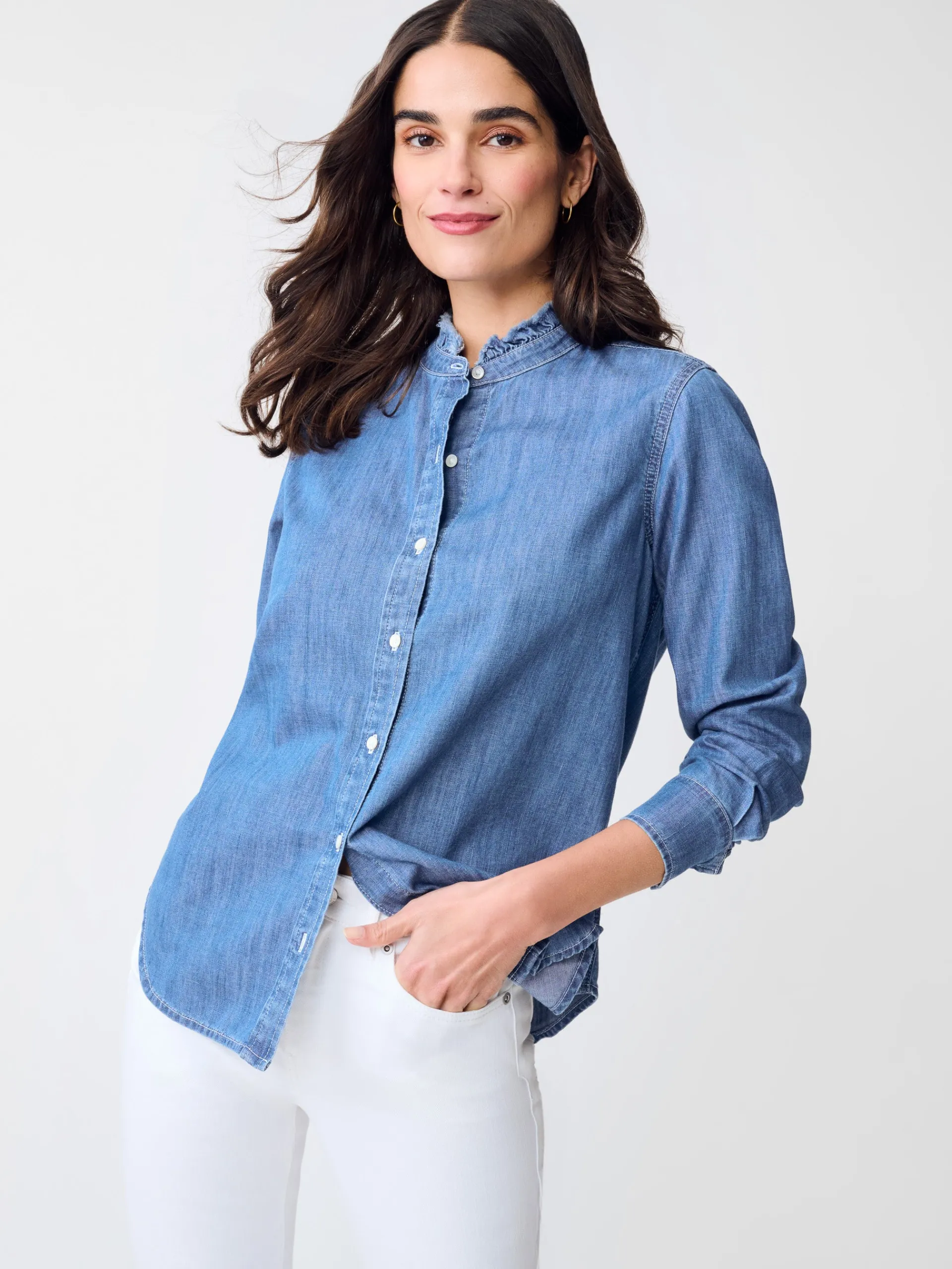 J.McLaughlin Rutherford Denim Blouse MediumDenim Best