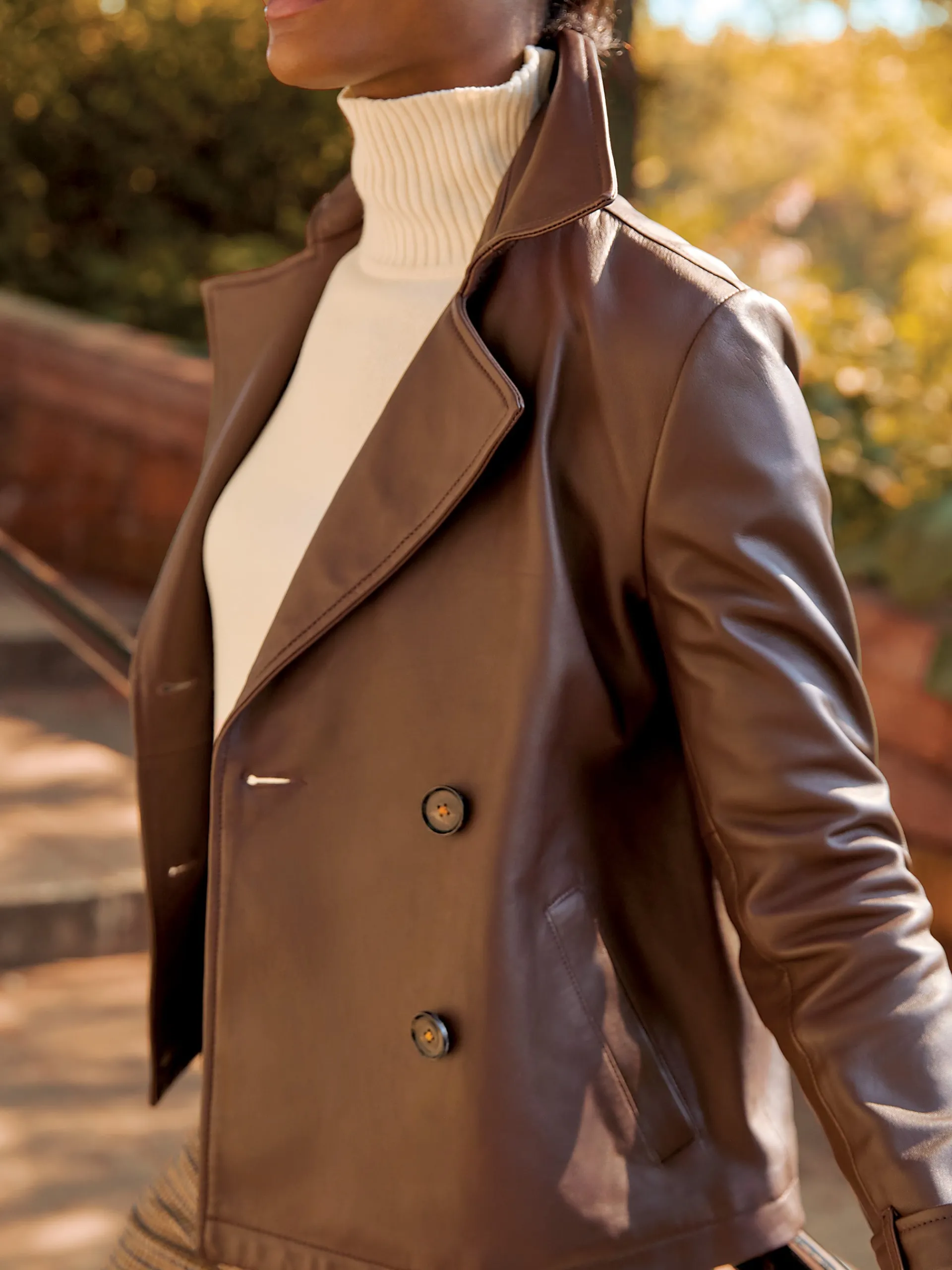 J.McLaughlin Saskia Leather Jacket Chocolate Store