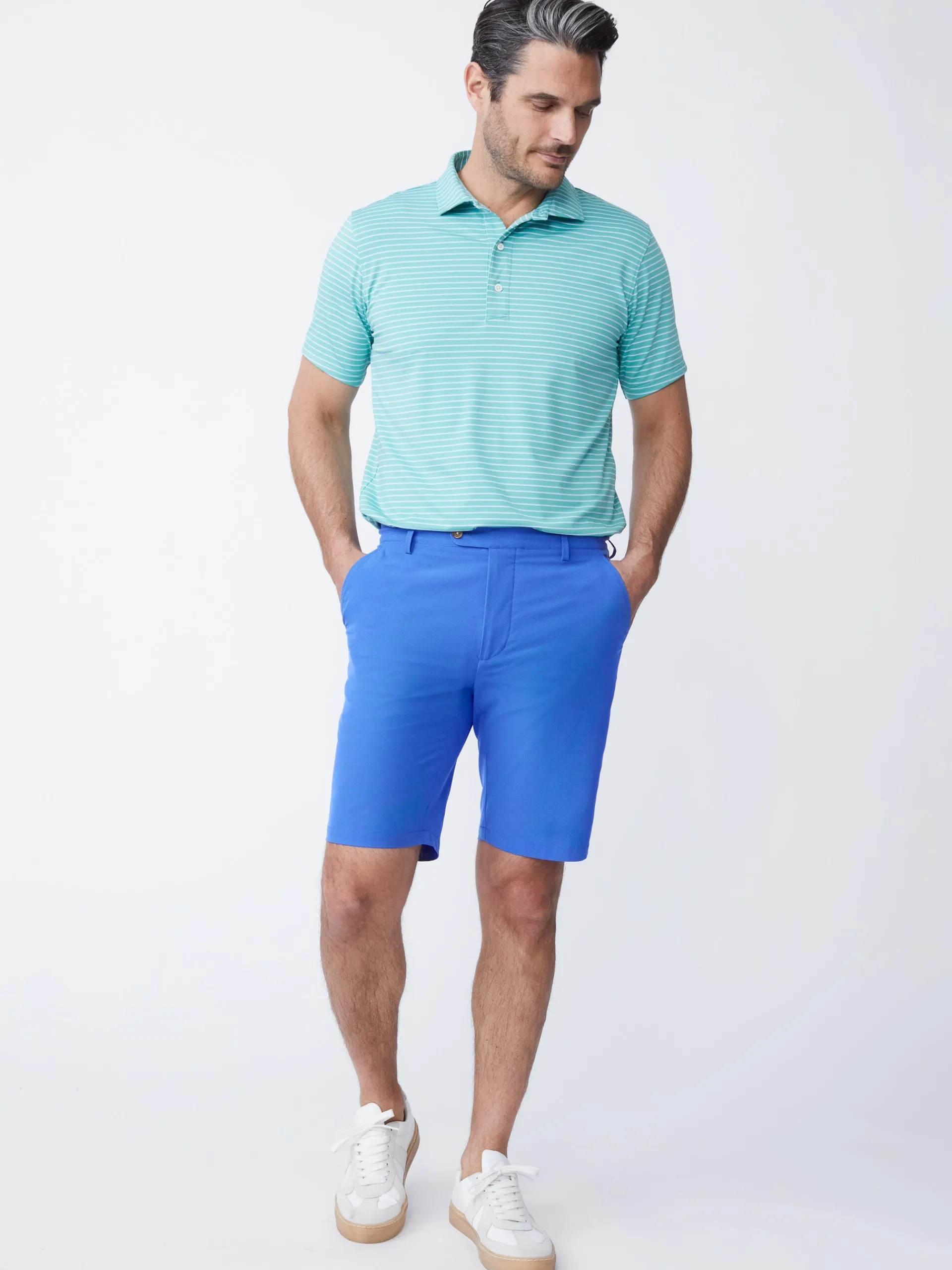 J.McLaughlin Silas 10" Performance Shorts Blue Discount