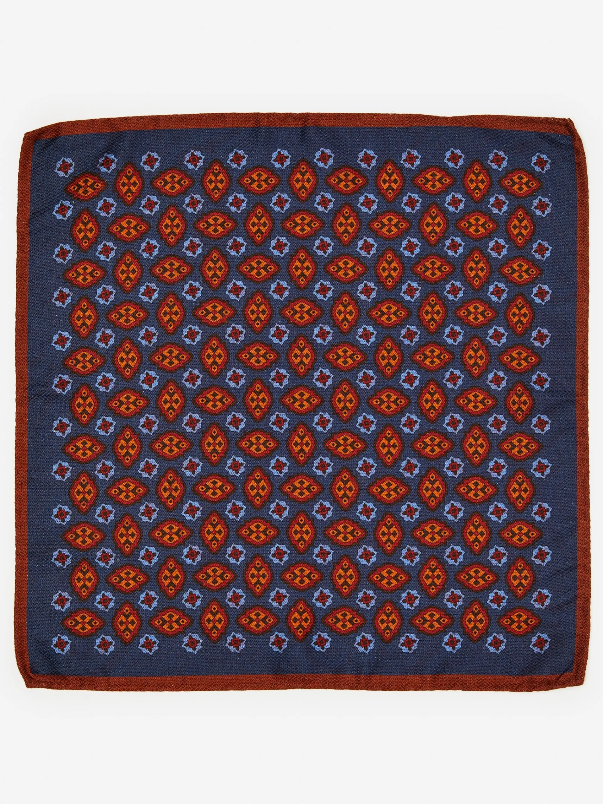 J.McLaughlin Silk Pocket Square in Foulard Navy Fashion